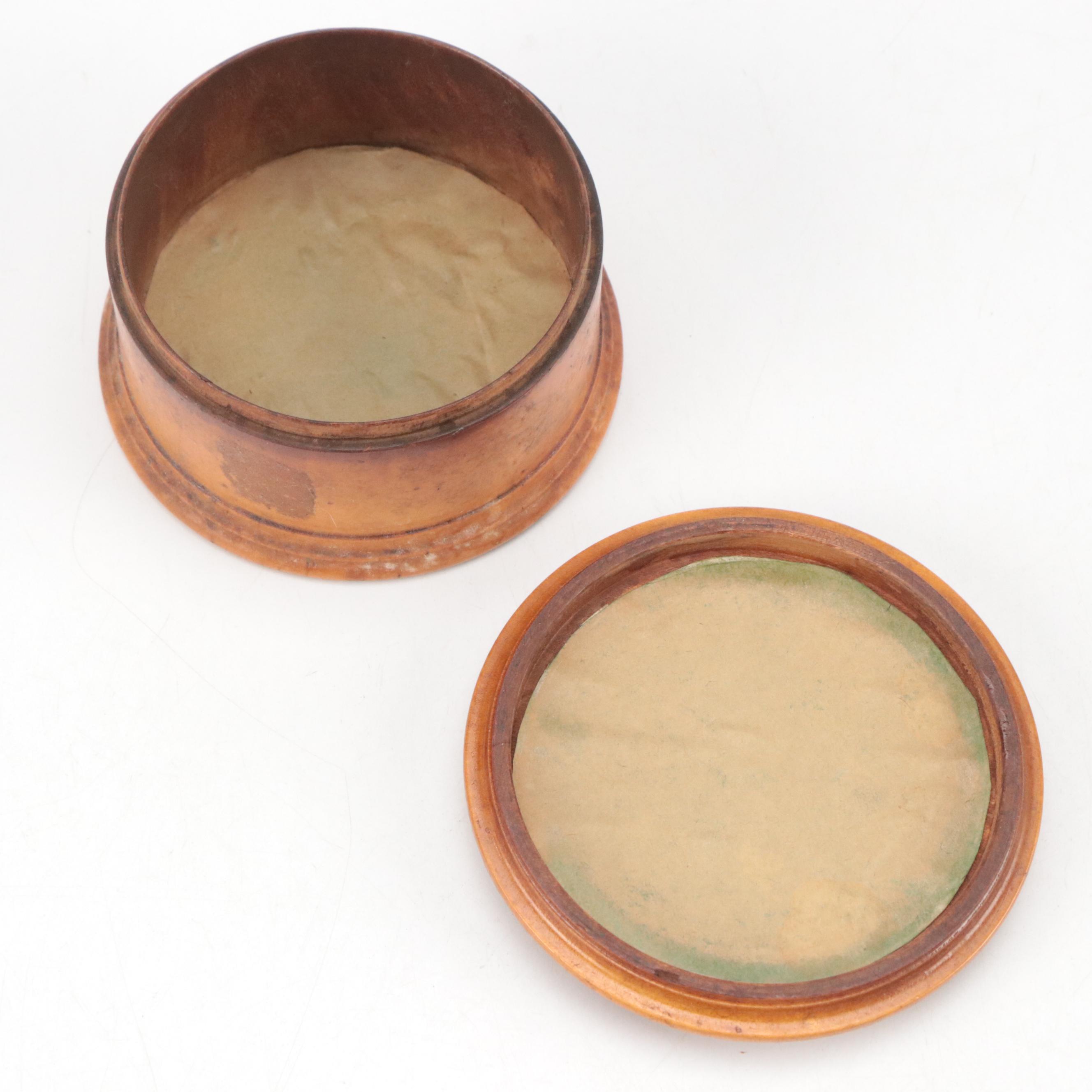 English, French and American Burl Wood and Other Treenware Lidded Boxes