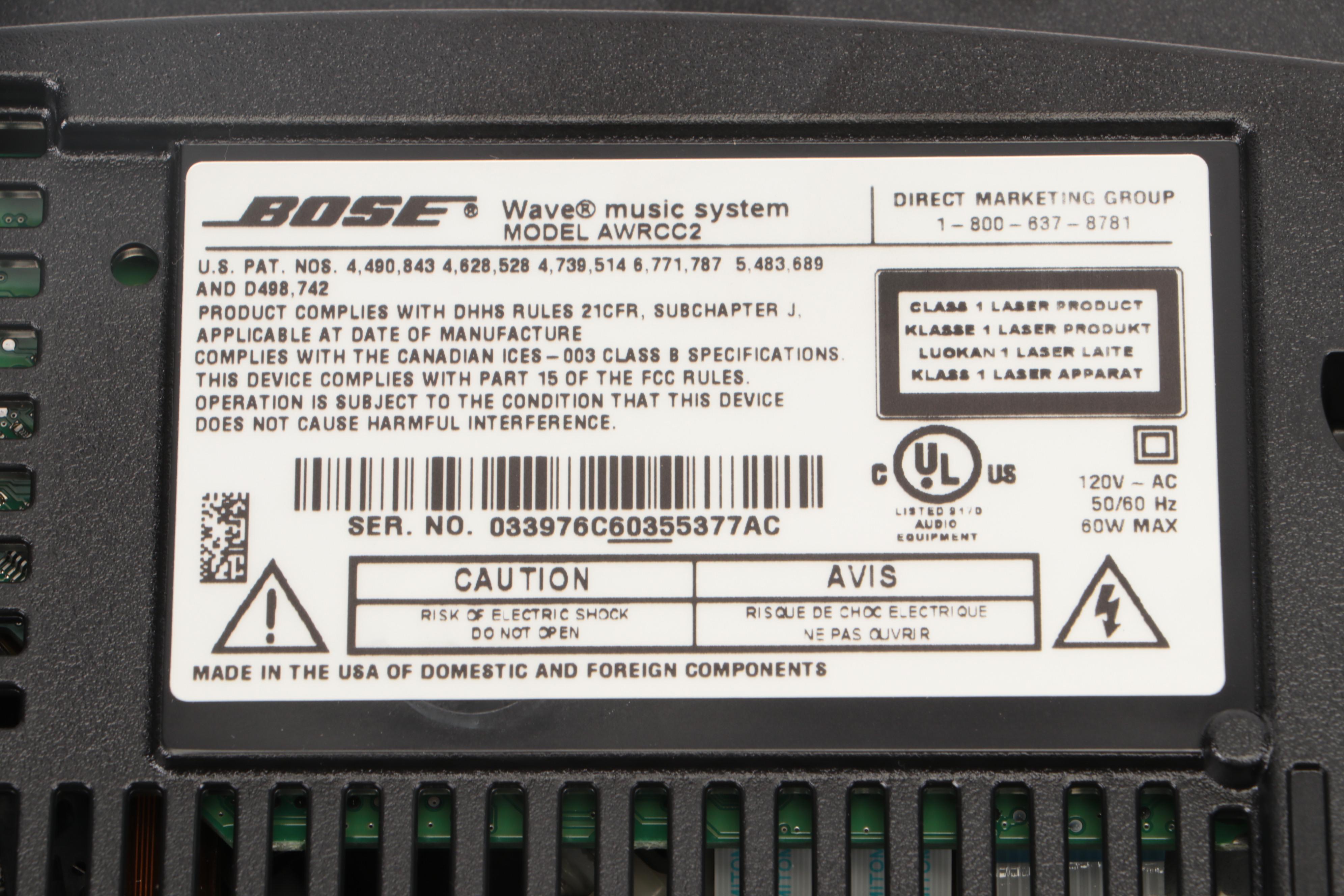 Bose Wave Music System with Multi-CD Changer Accessory and Remotes, Manuals