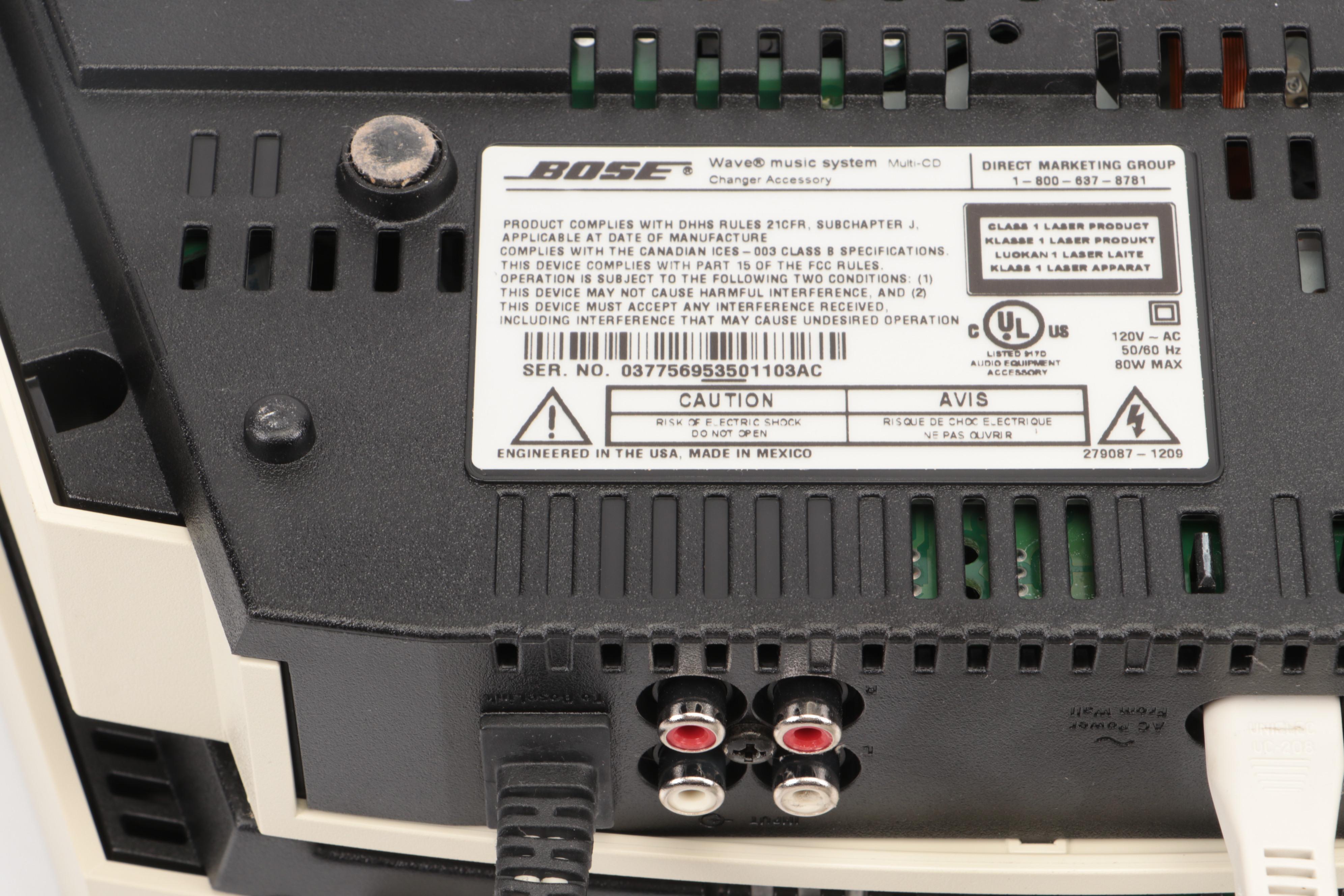 Bose Wave Music System with Multi-CD Changer Accessory and Remotes, Manuals