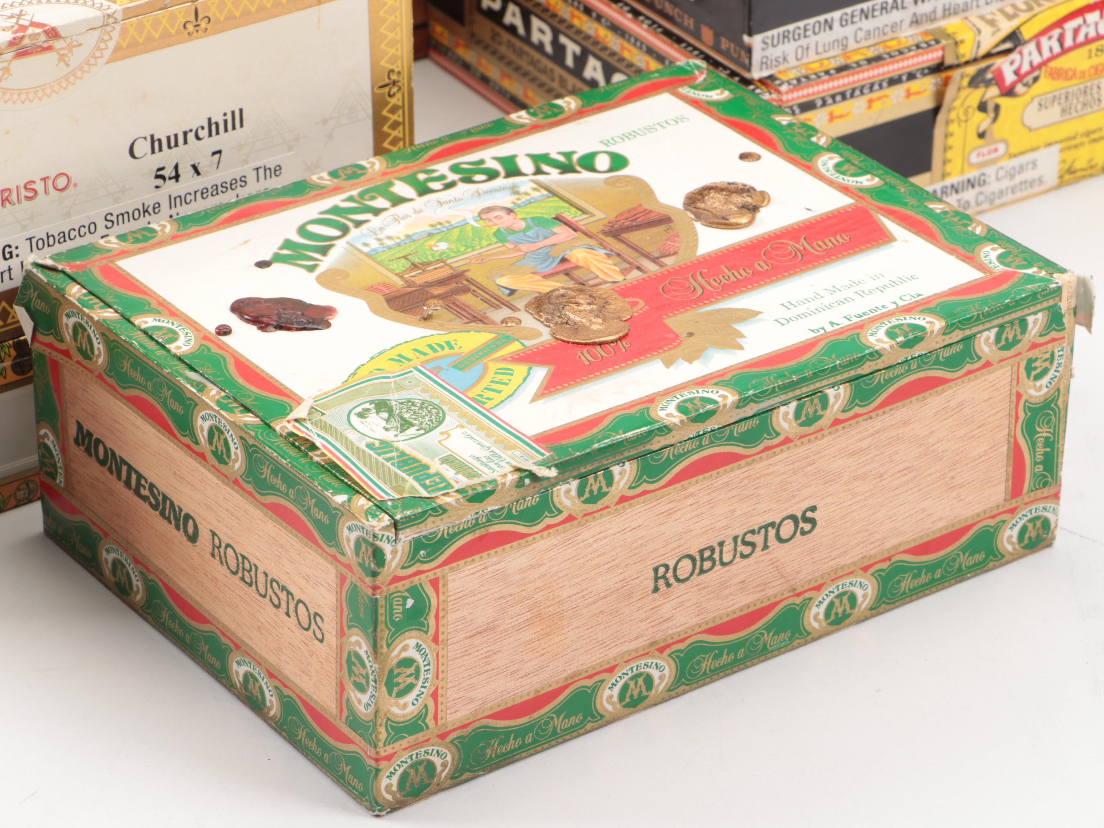 The Peter Cartridge Co. Wood Crate with Other Wooden Cigar Boxes