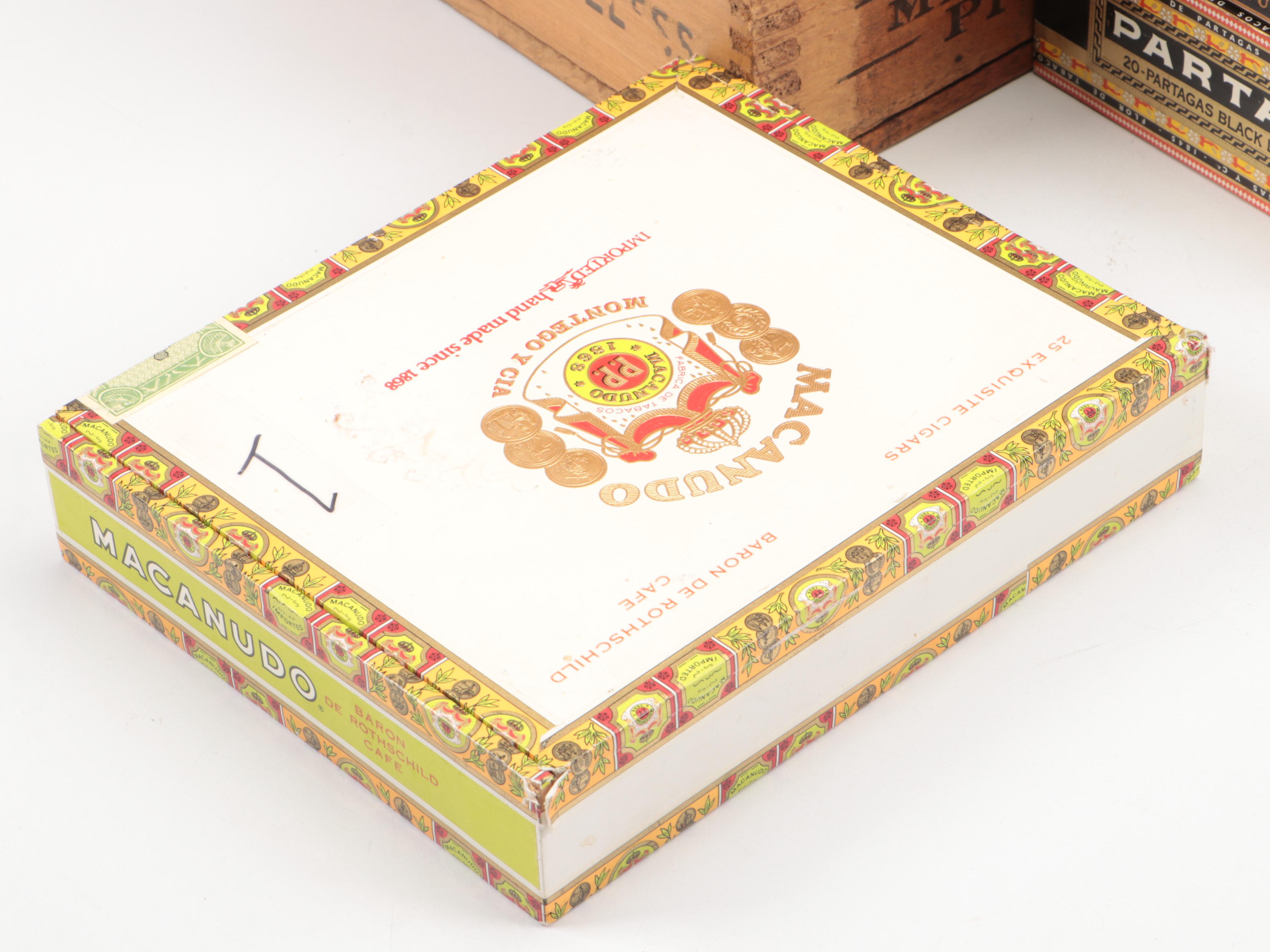 The Peter Cartridge Co. Wood Crate with Other Wooden Cigar Boxes