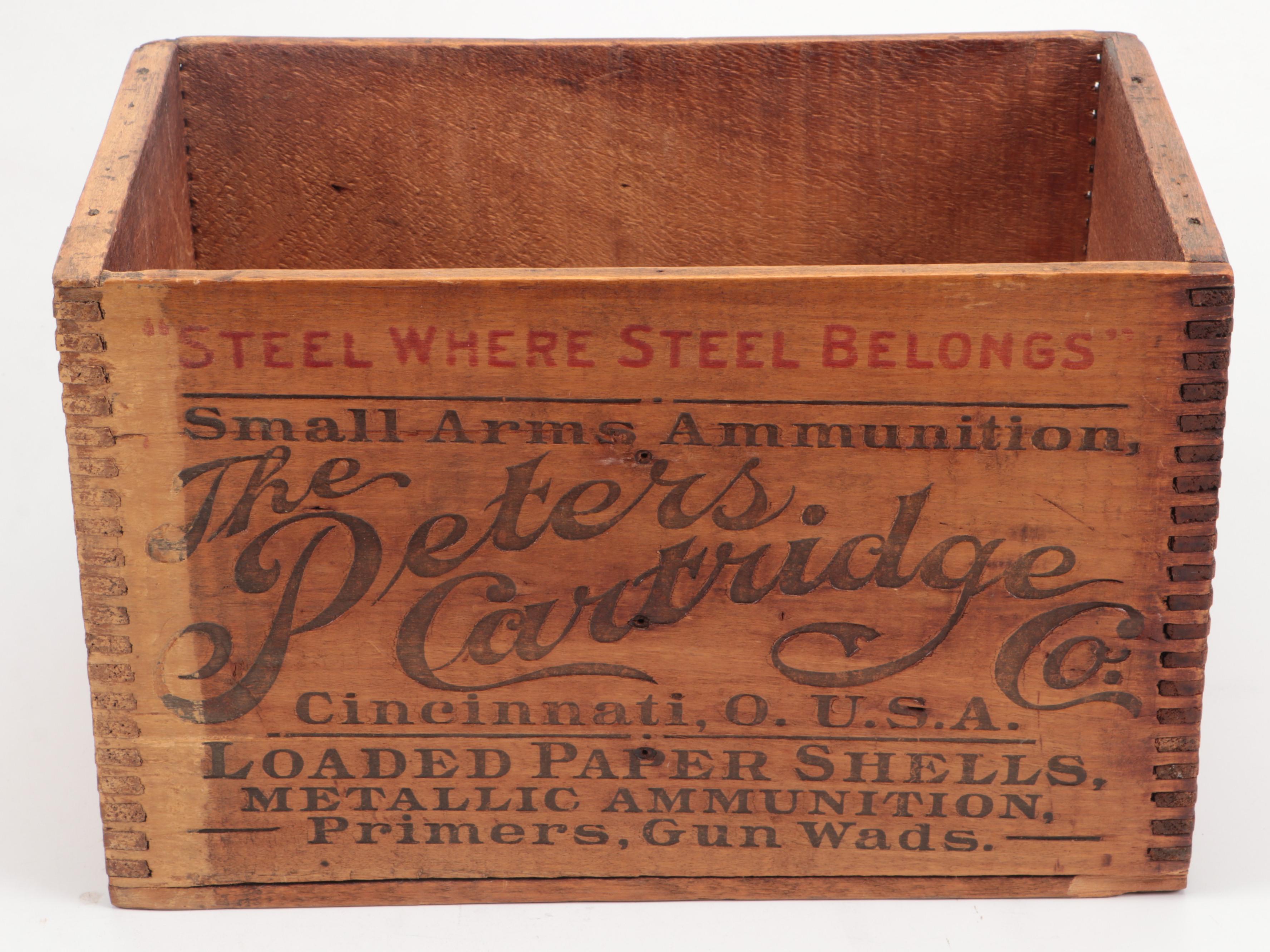 The Peter Cartridge Co. Wood Crate with Other Wooden Cigar Boxes