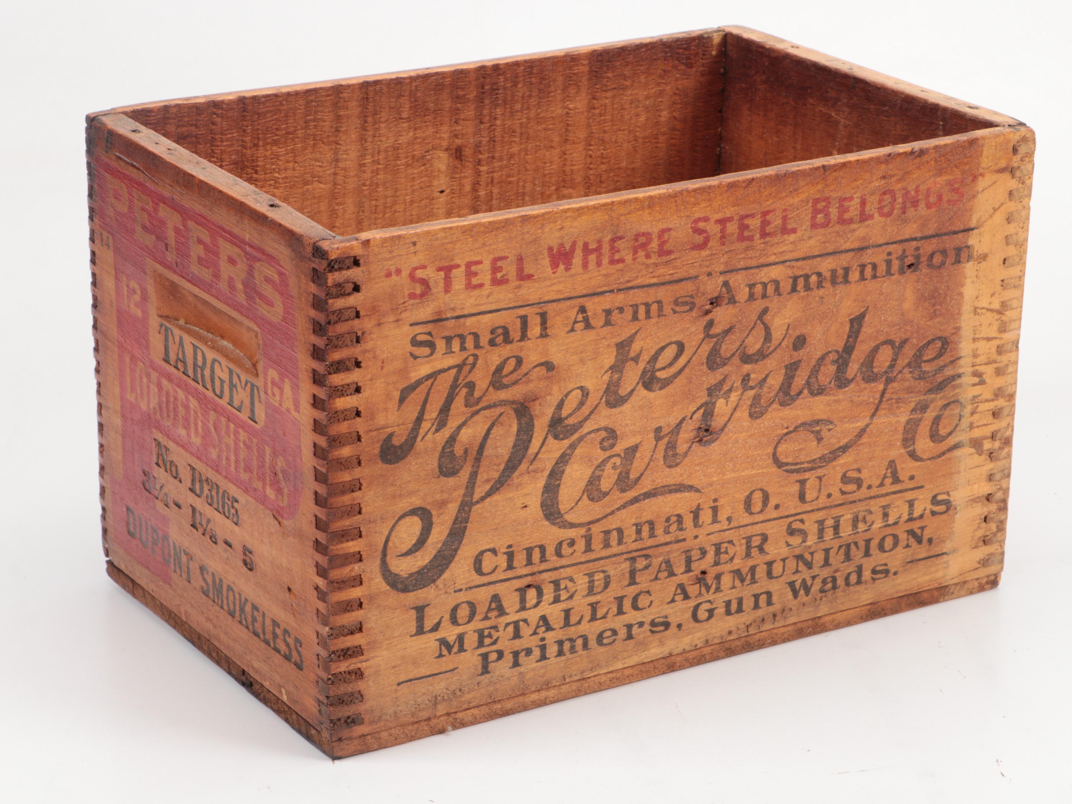 The Peter Cartridge Co. Wood Crate with Other Wooden Cigar Boxes