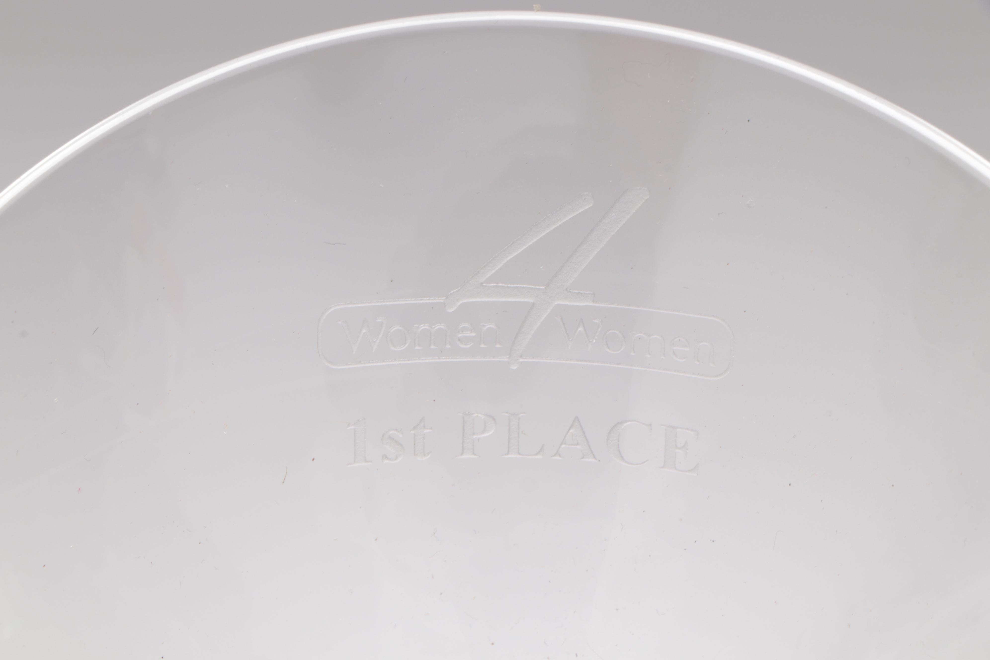 British Richardson "Olive & Cross" Crystal Water Goblet with Other Glassware