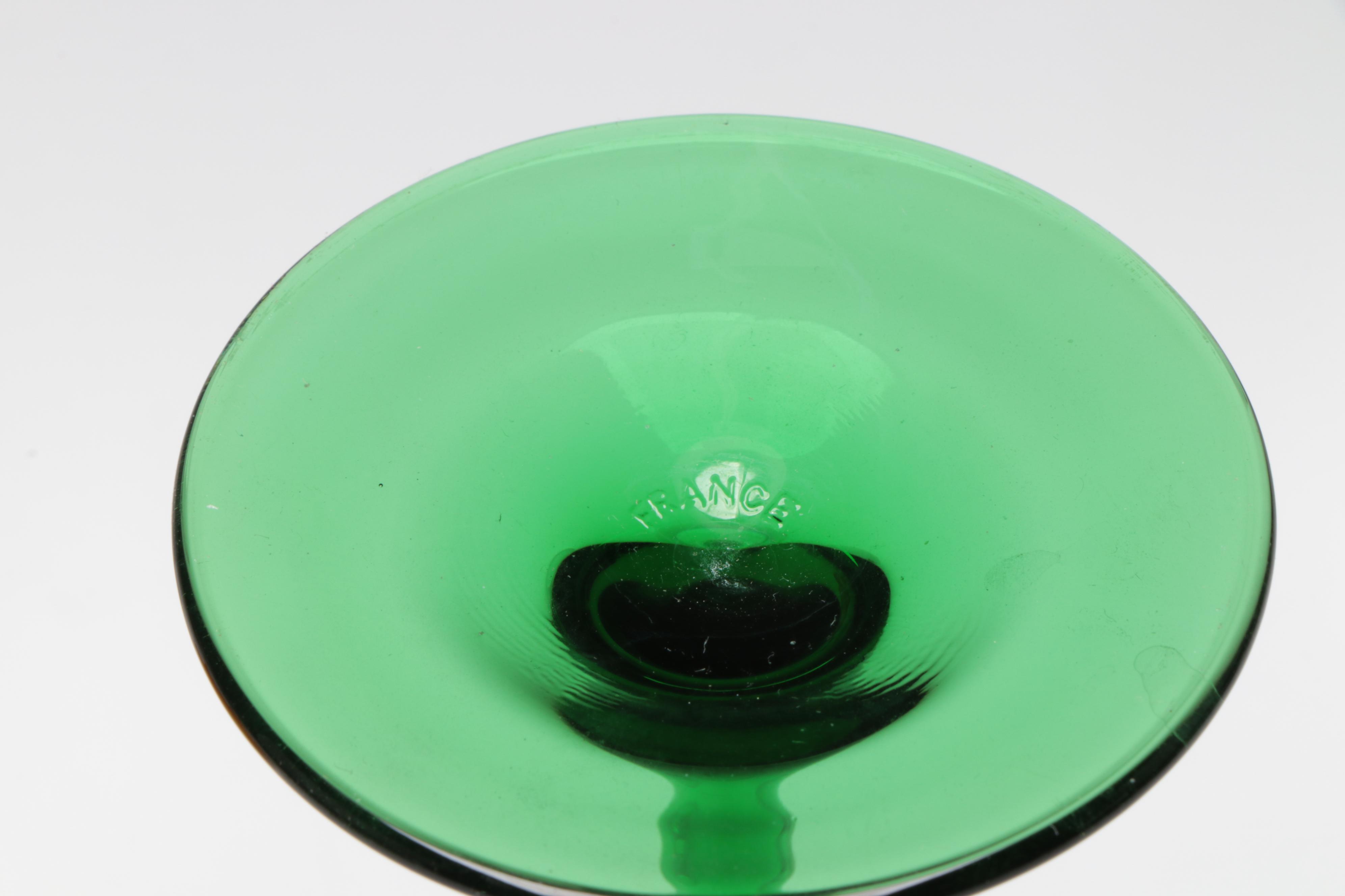 British Richardson "Olive & Cross" Crystal Water Goblet with Other Glassware