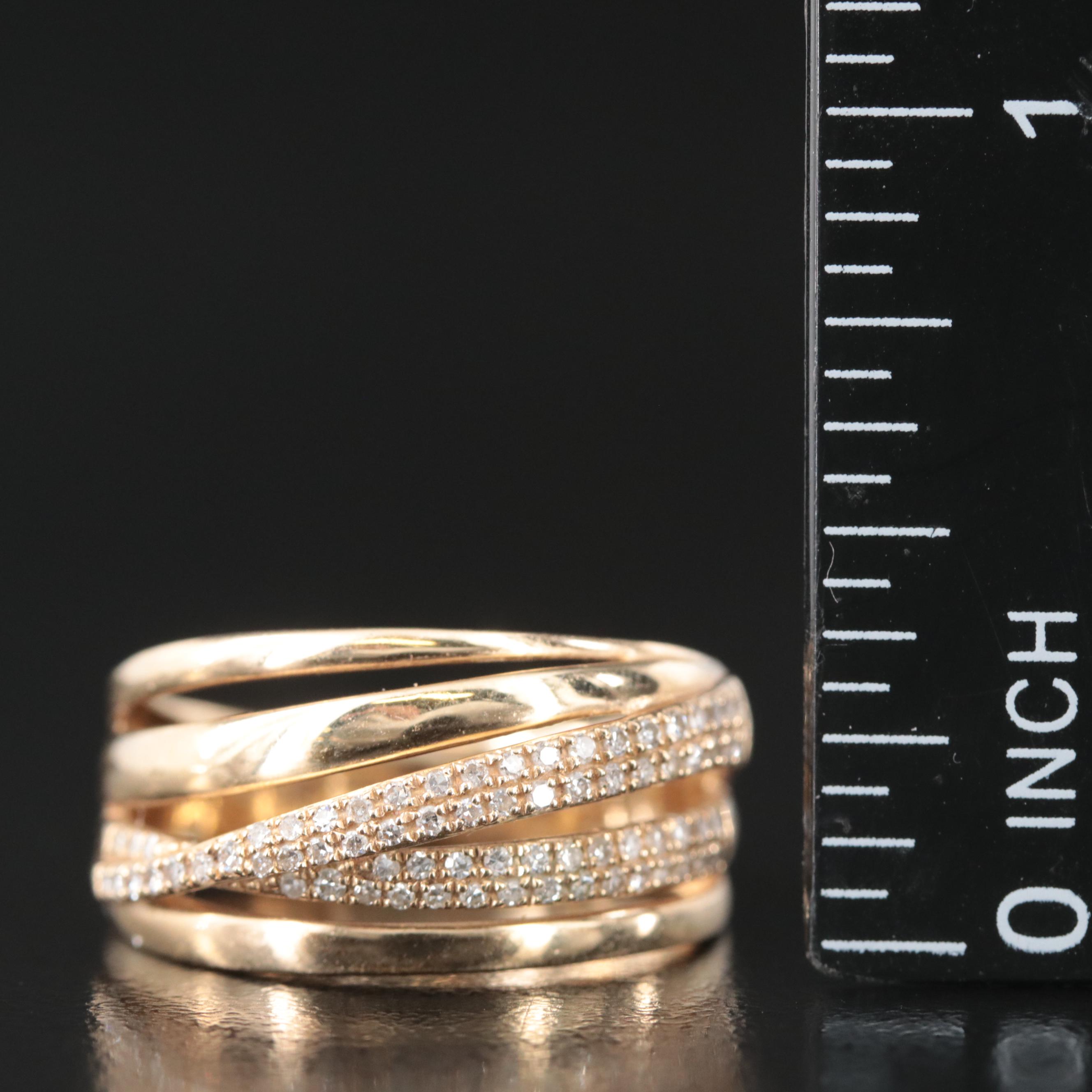 EFFY 14K 0.32 CTW Diamond Crossover Ring