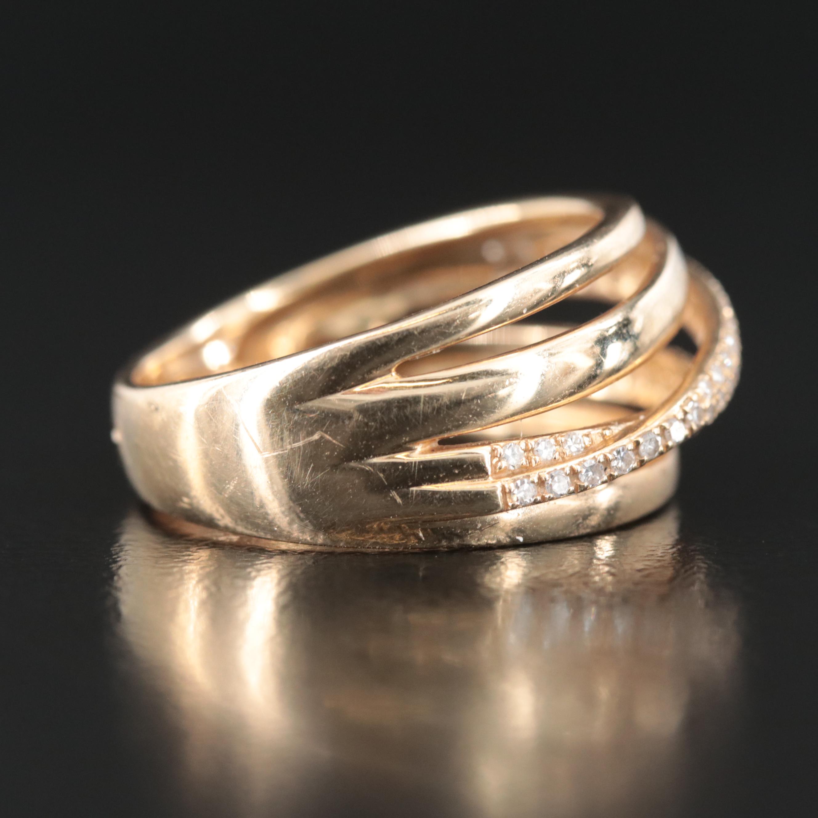 EFFY 14K 0.32 CTW Diamond Crossover Ring