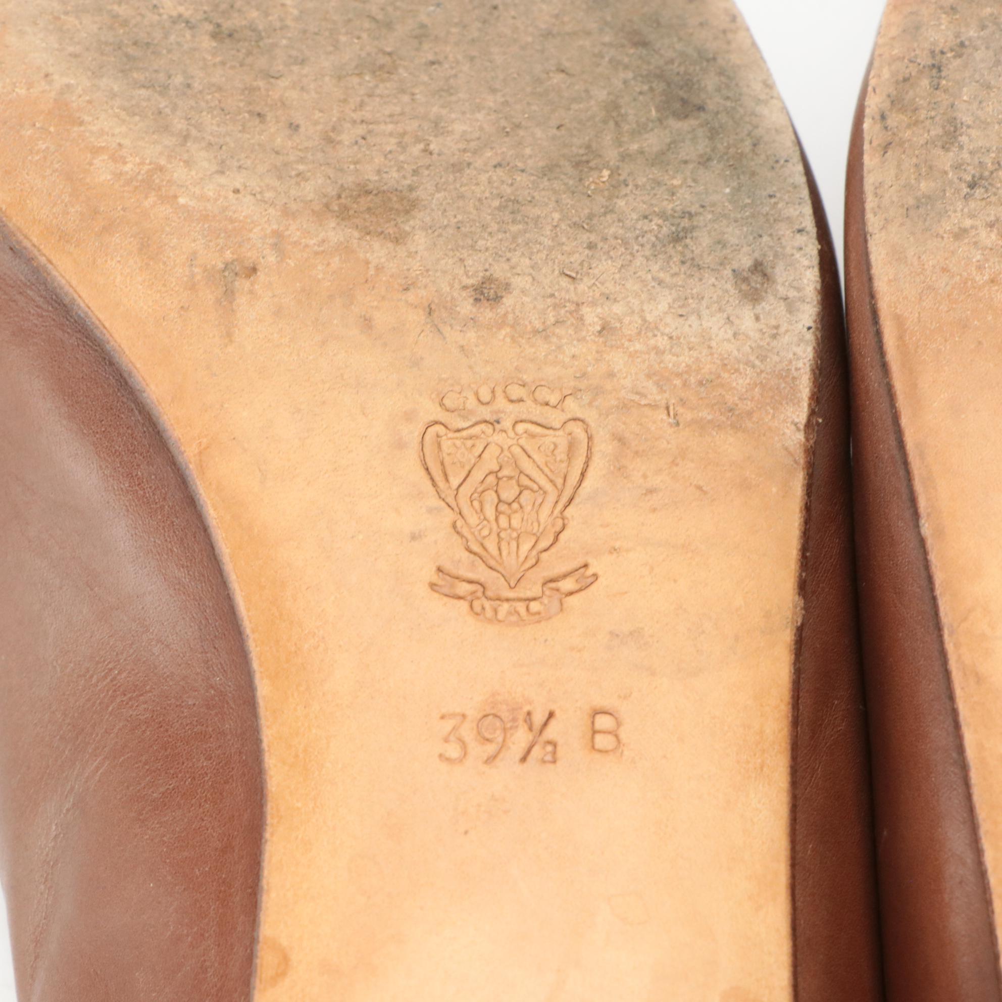 Gucci Horsebit Kiltie Brown Leather Pumps with Box