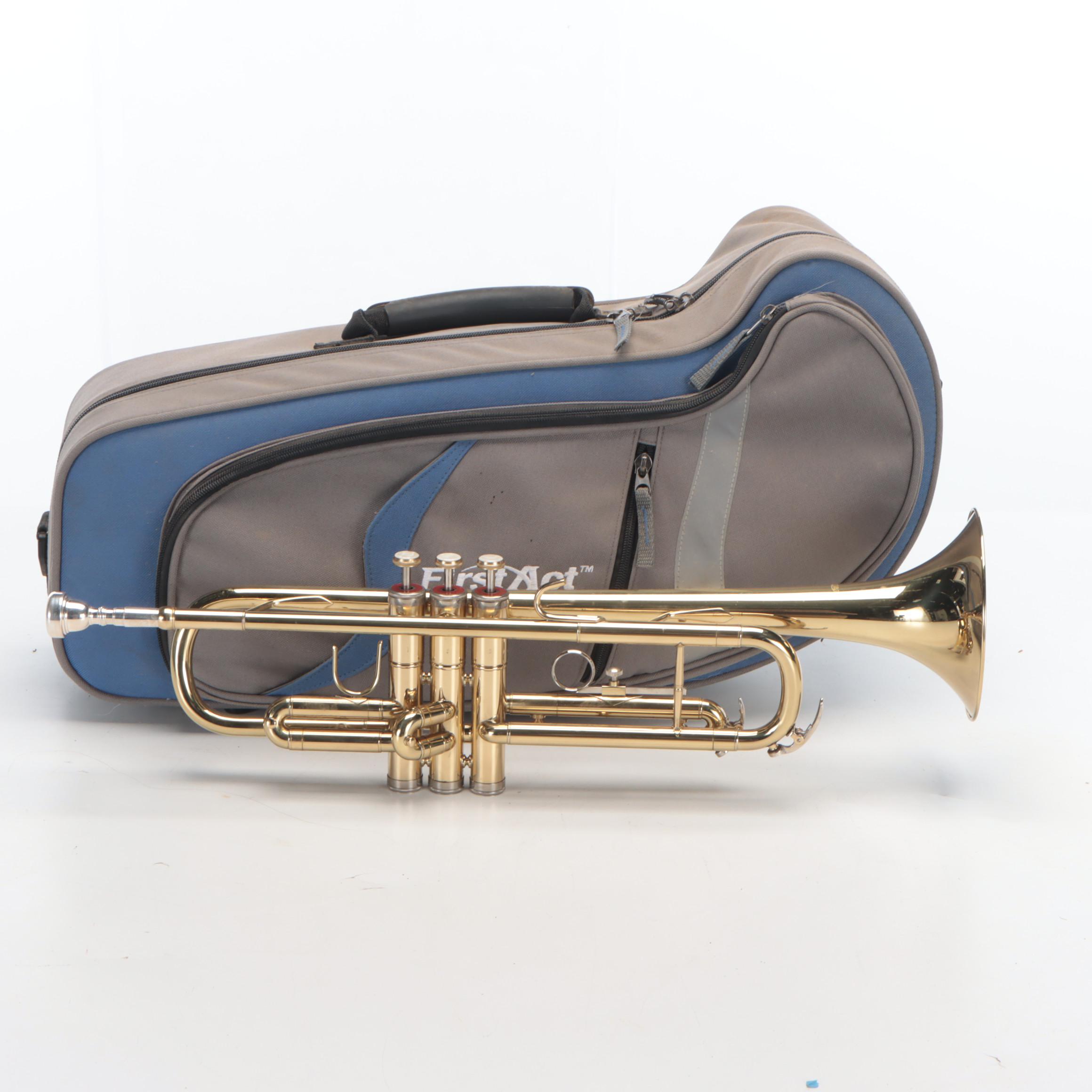 First Act Lacquered Brass Trumpet with Nylon Foam Fitted Case