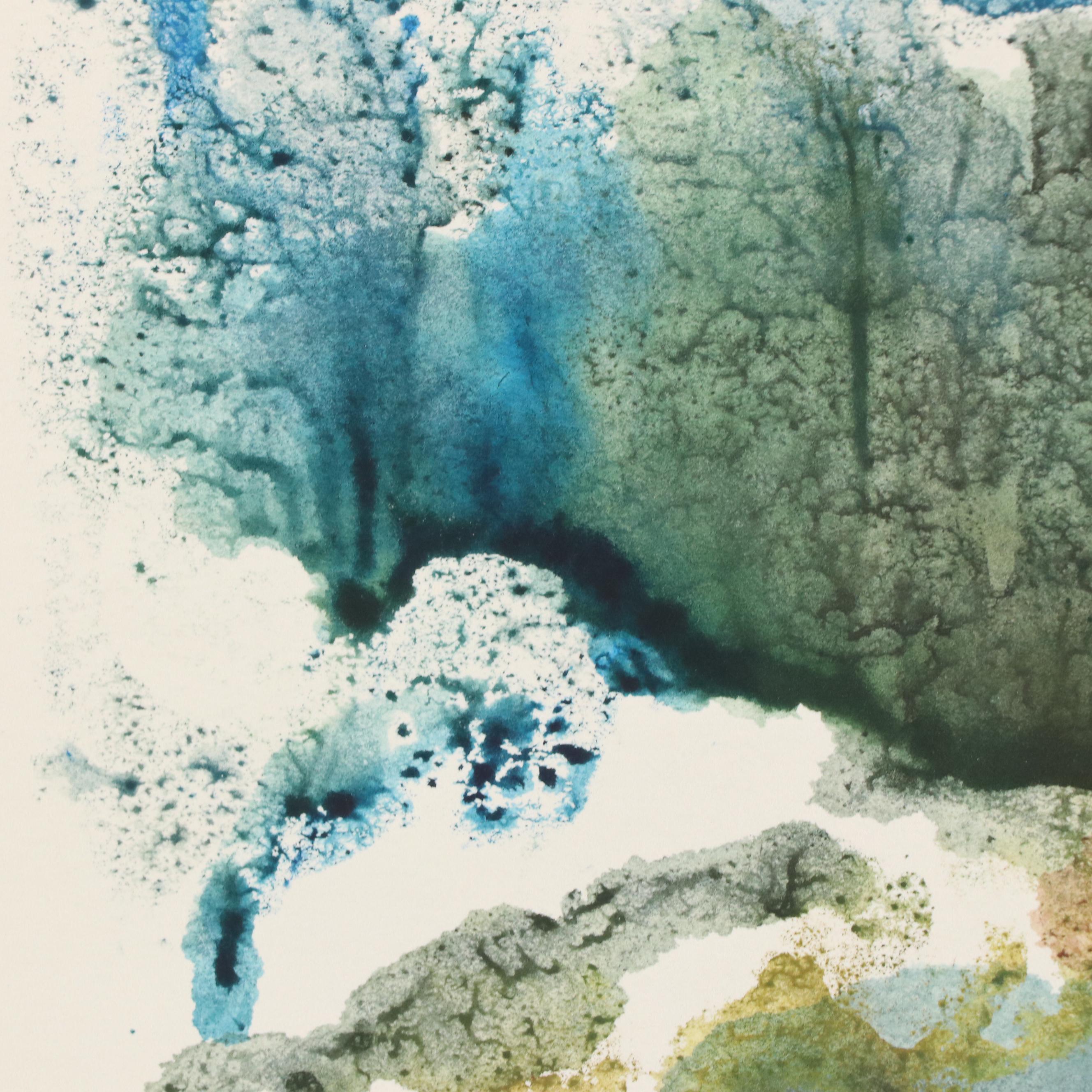 Jack Meanwell Modern Abstract Landscape Watercolor Painting, 1978