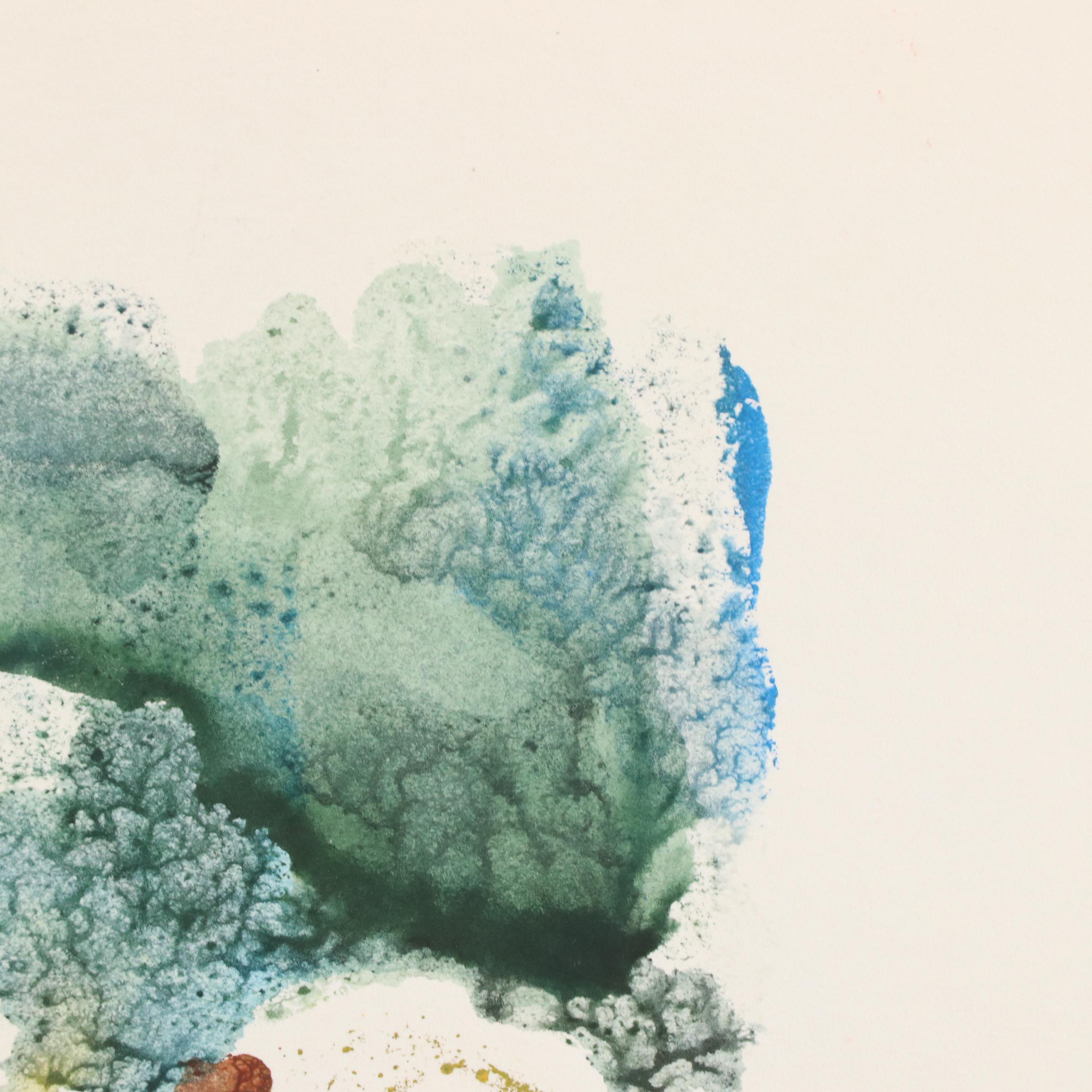 Jack Meanwell Modern Abstract Landscape Watercolor Painting, 1978