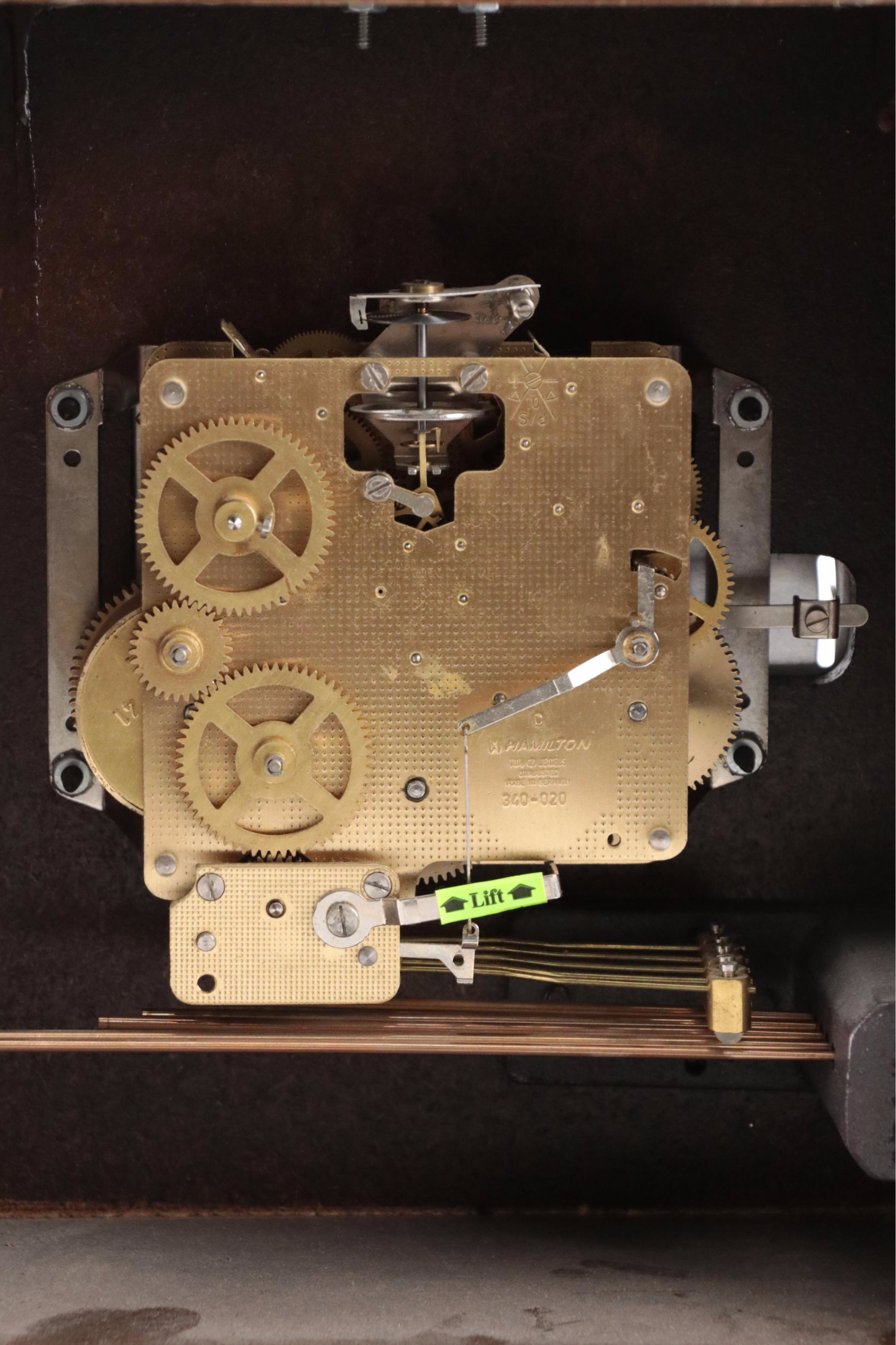 Hermle "Hamilton" Walnut Mechanical Movement Mantel Clock, 1991