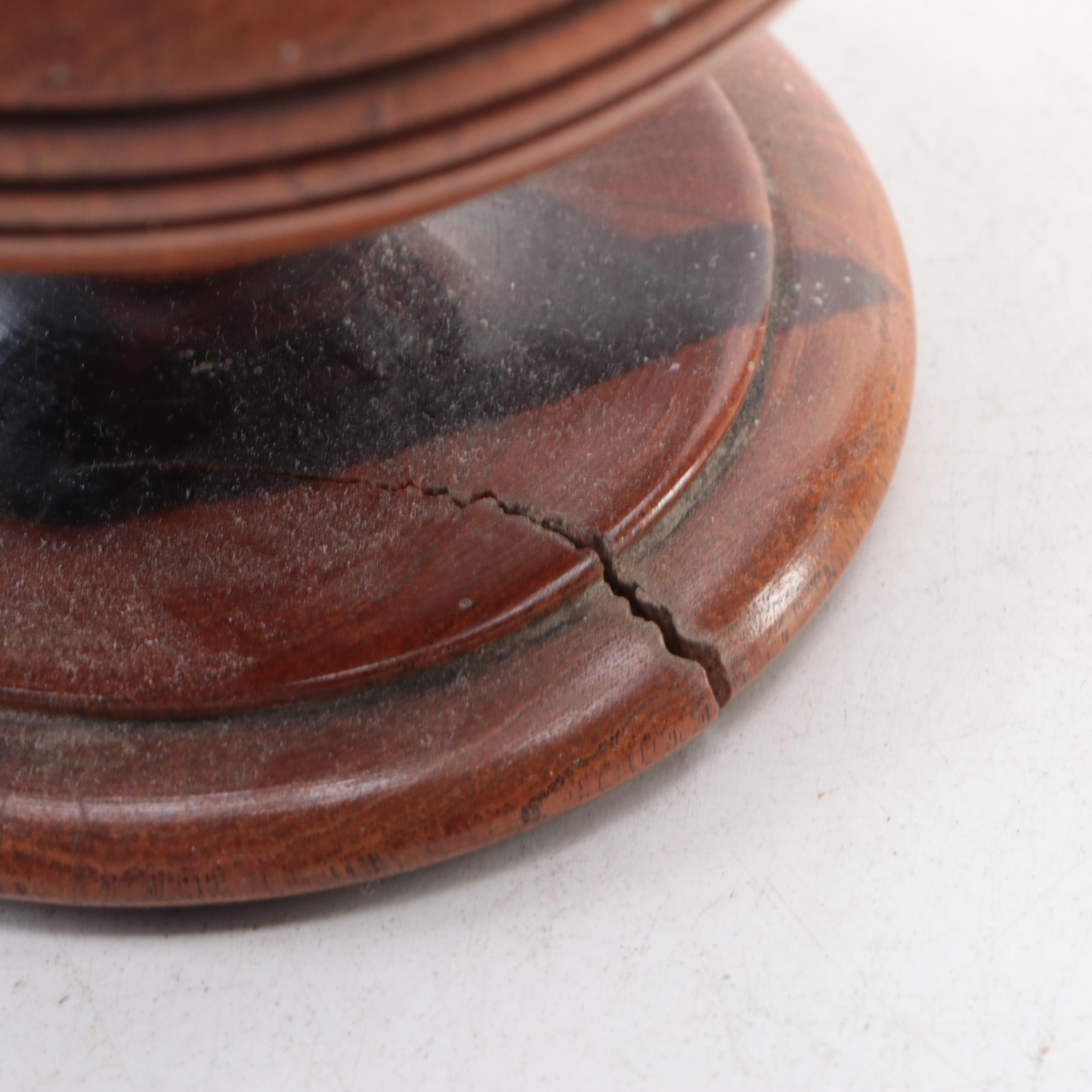 Turned Wood Mortar and Pestle with More Turned Wood Vessels and Lidded Boxes
