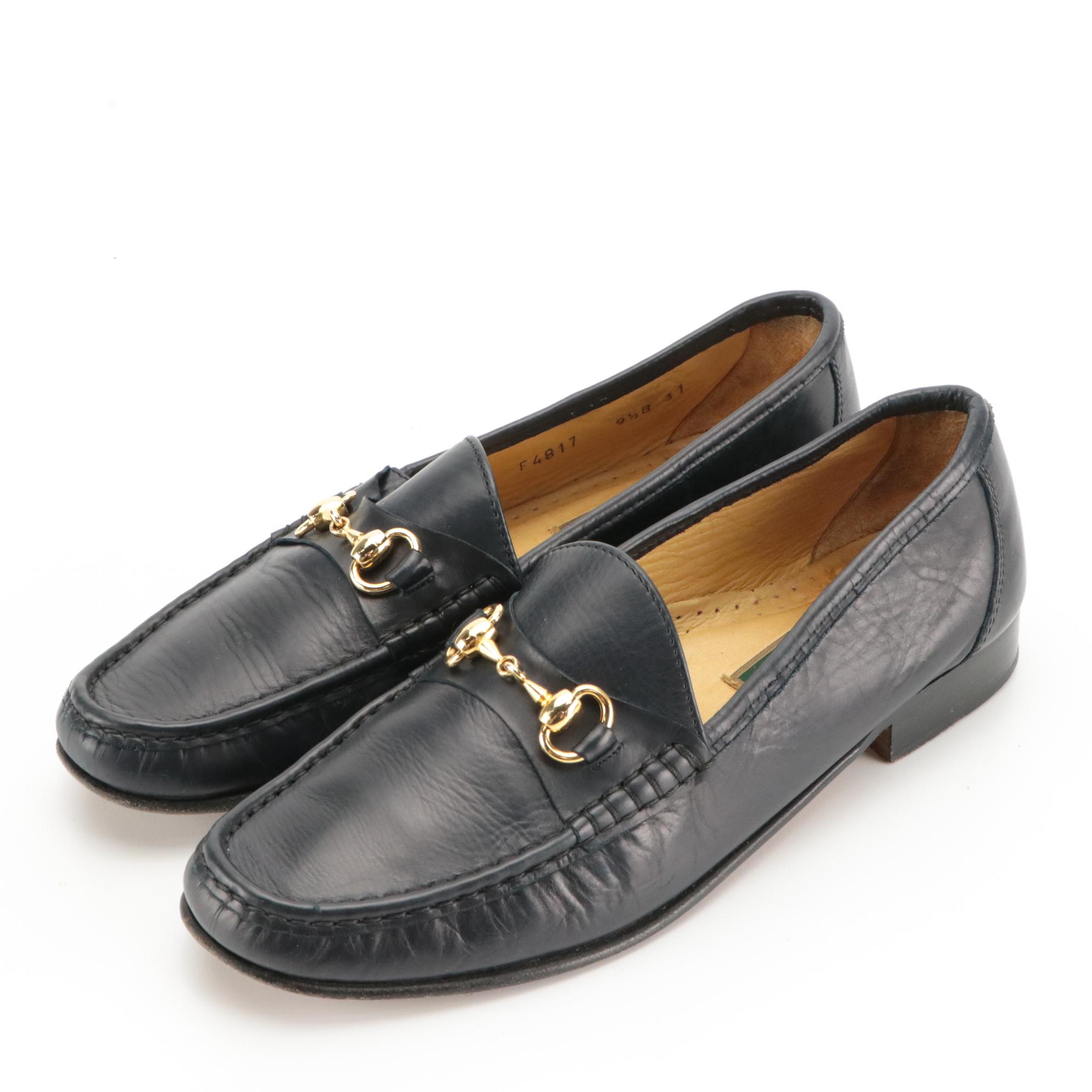 Cole Haan Navy Blue and Brown Woven Leather Loafers with Boxes