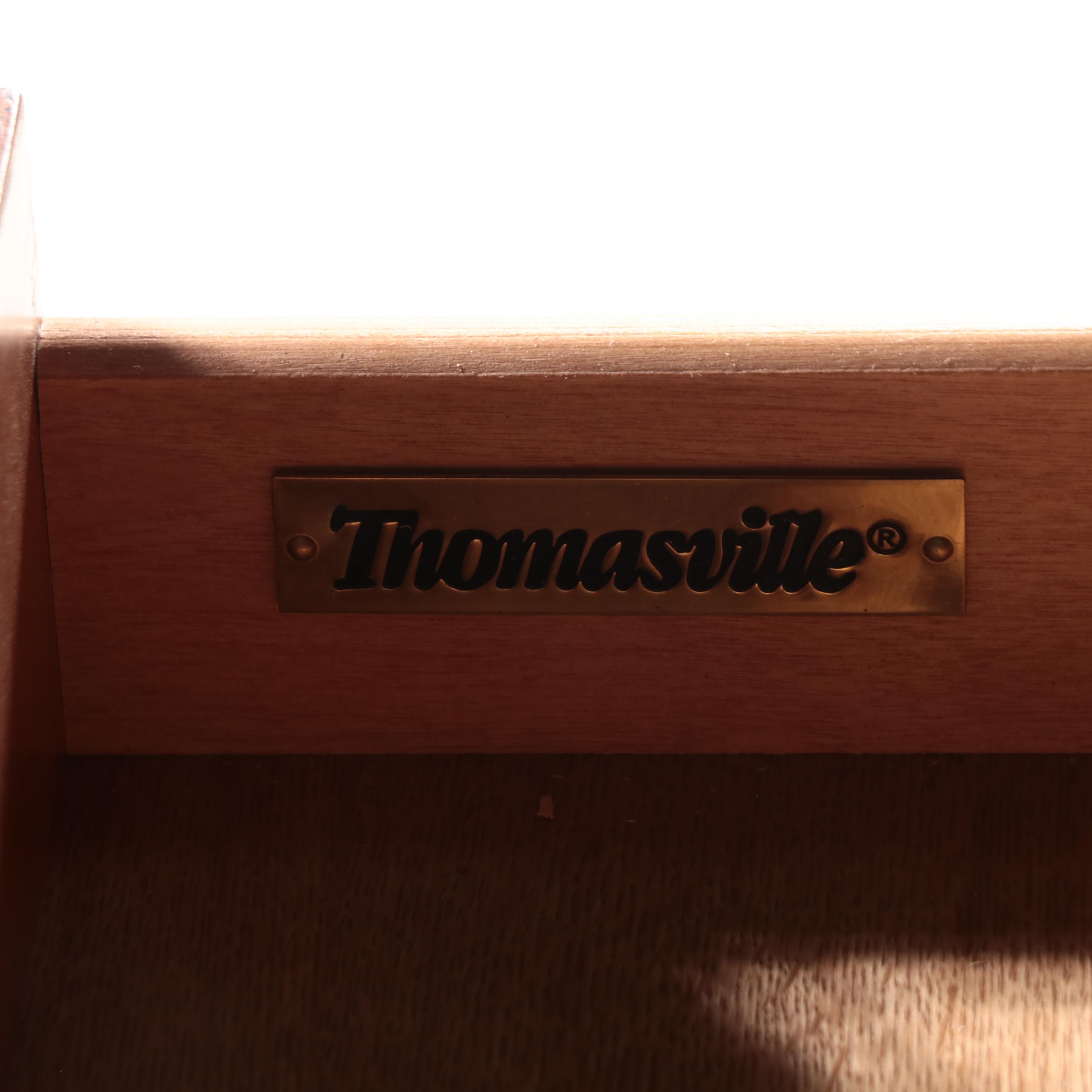 Thomasville Computer Credenza and Hutch with Leather Office Chair