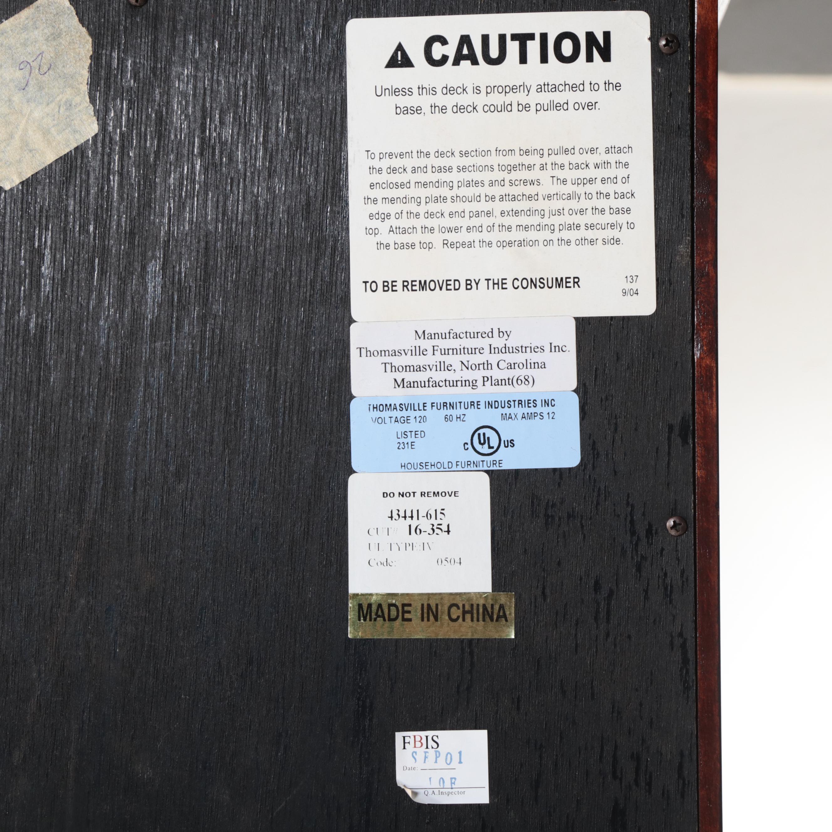 Thomasville Computer Credenza and Hutch with Leather Office Chair