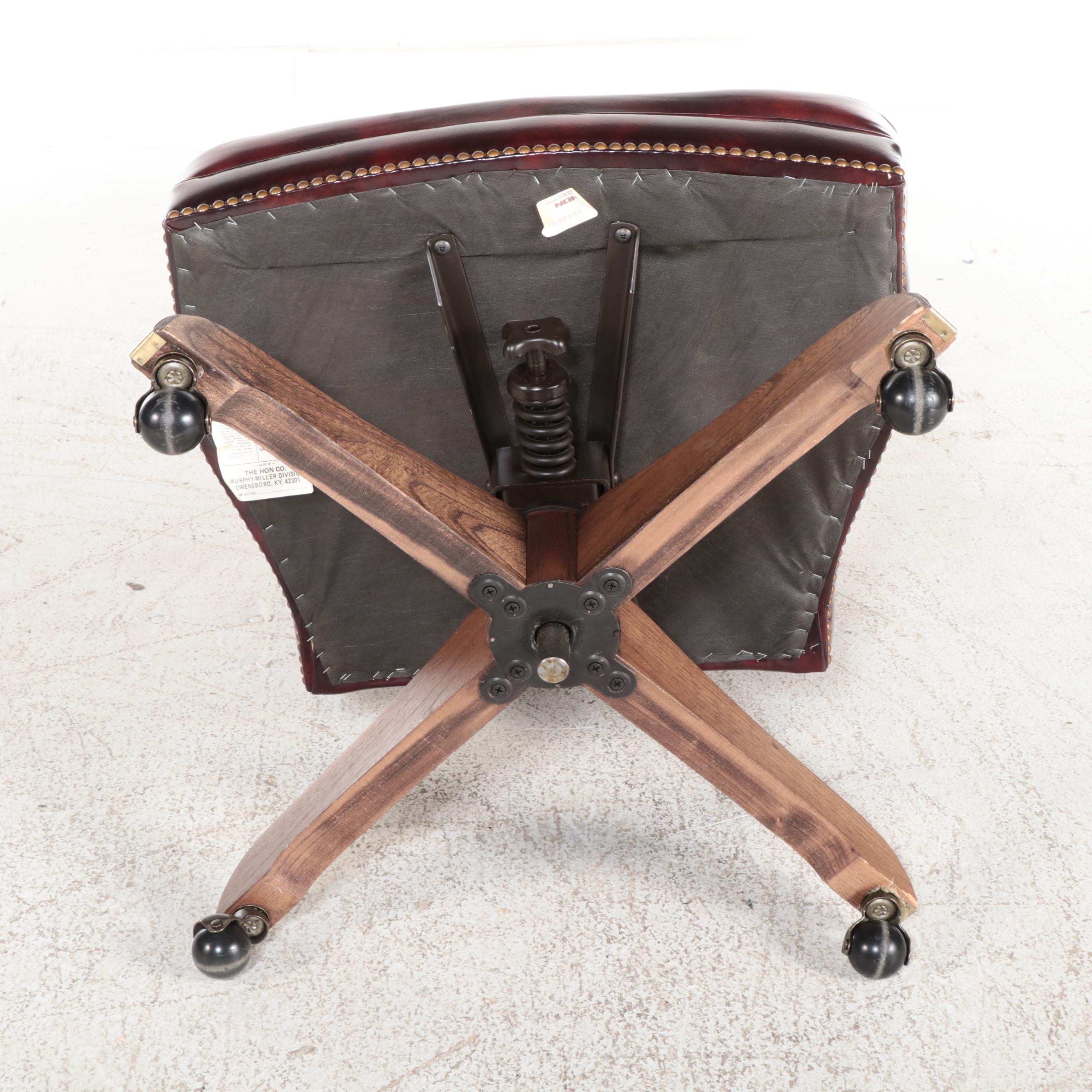 Thomasville Computer Credenza and Hutch with Leather Office Chair