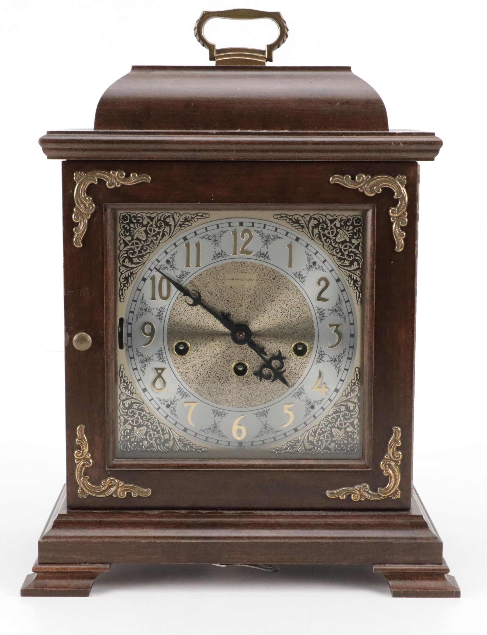 Hermle "Hamilton" Walnut Mechanical Movement Mantel Clock, 1991