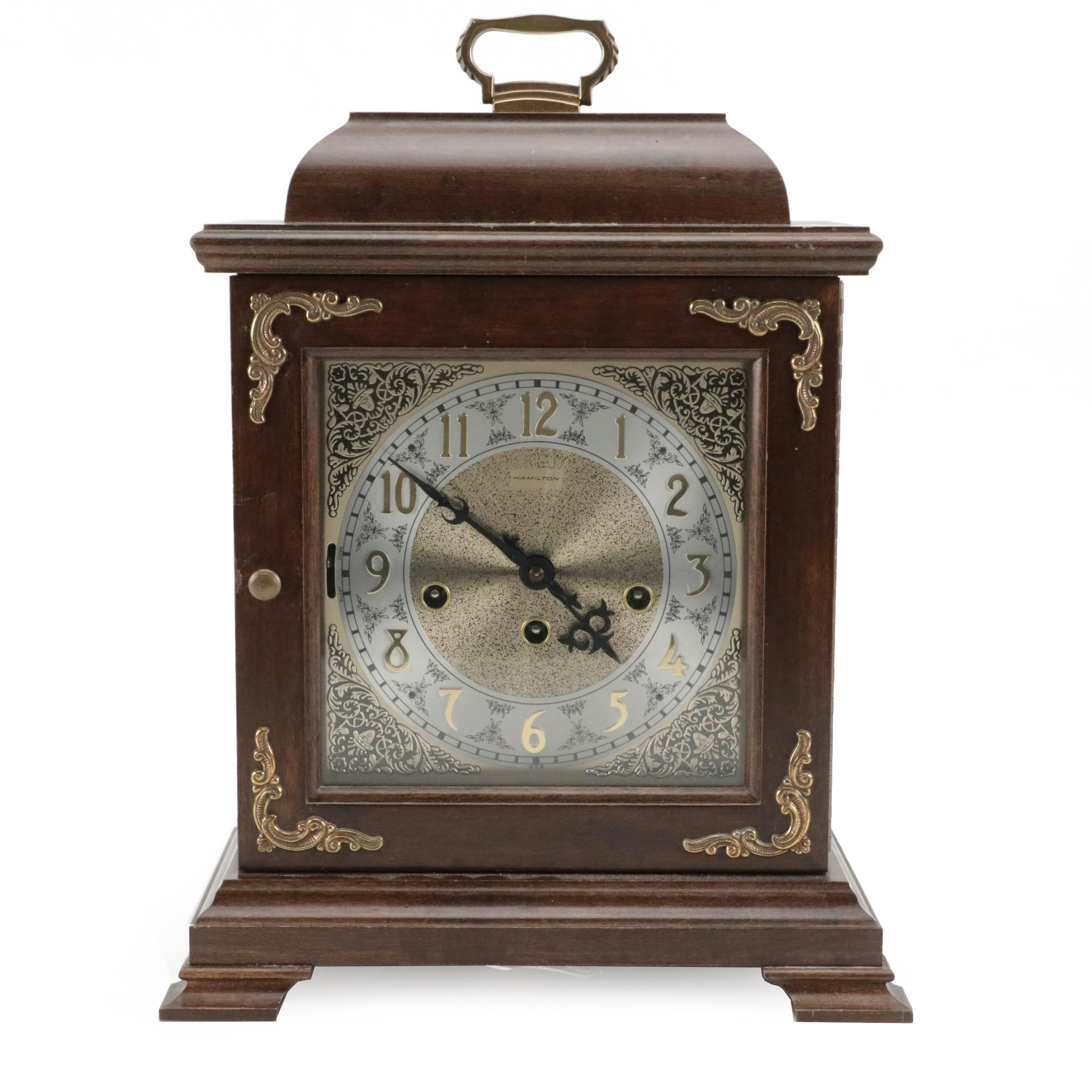 Hermle "Hamilton" Walnut Mechanical Movement Mantel Clock, 1991