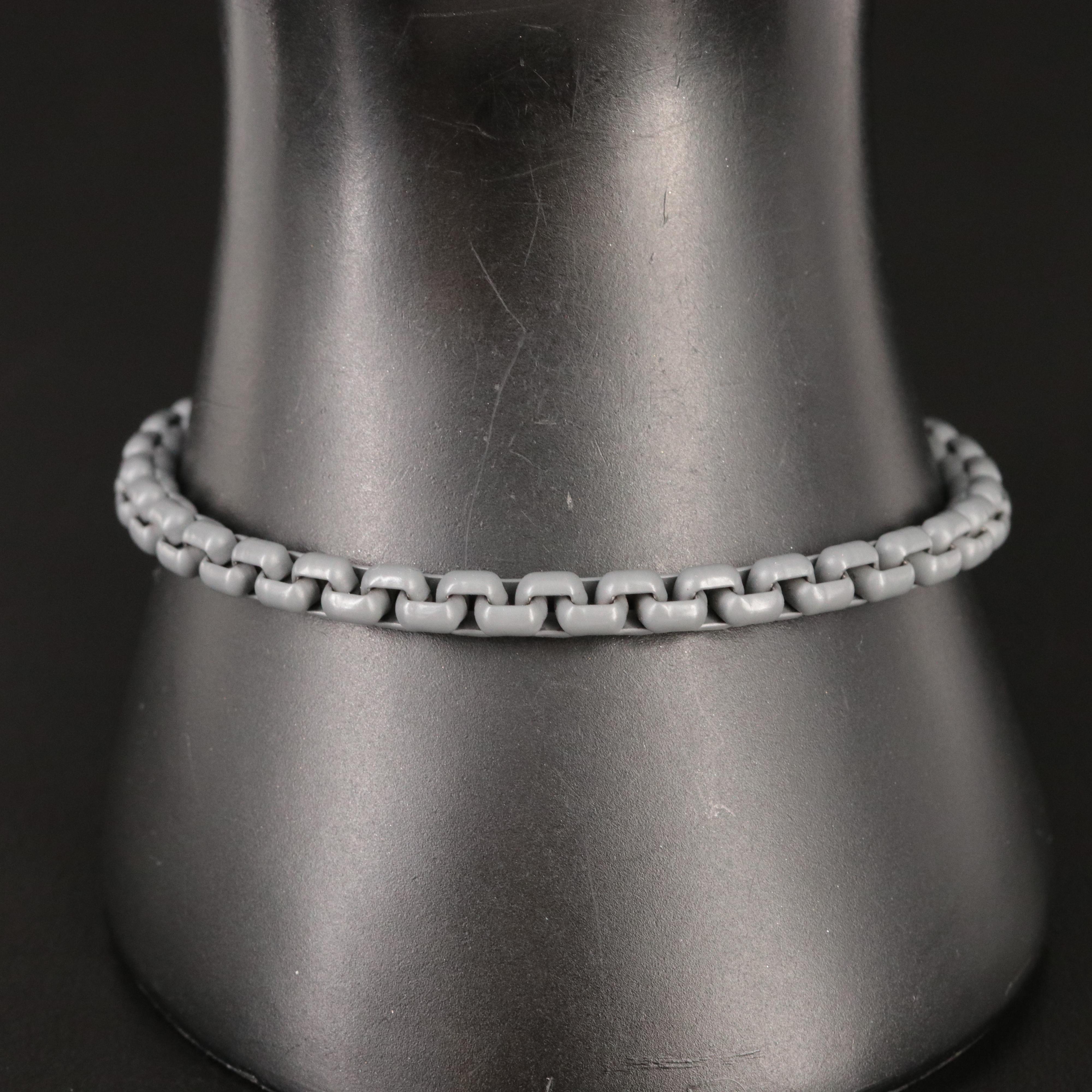 David Yurman Coated Stainless Steel Box Chain Bracelet with Sterling Clasp