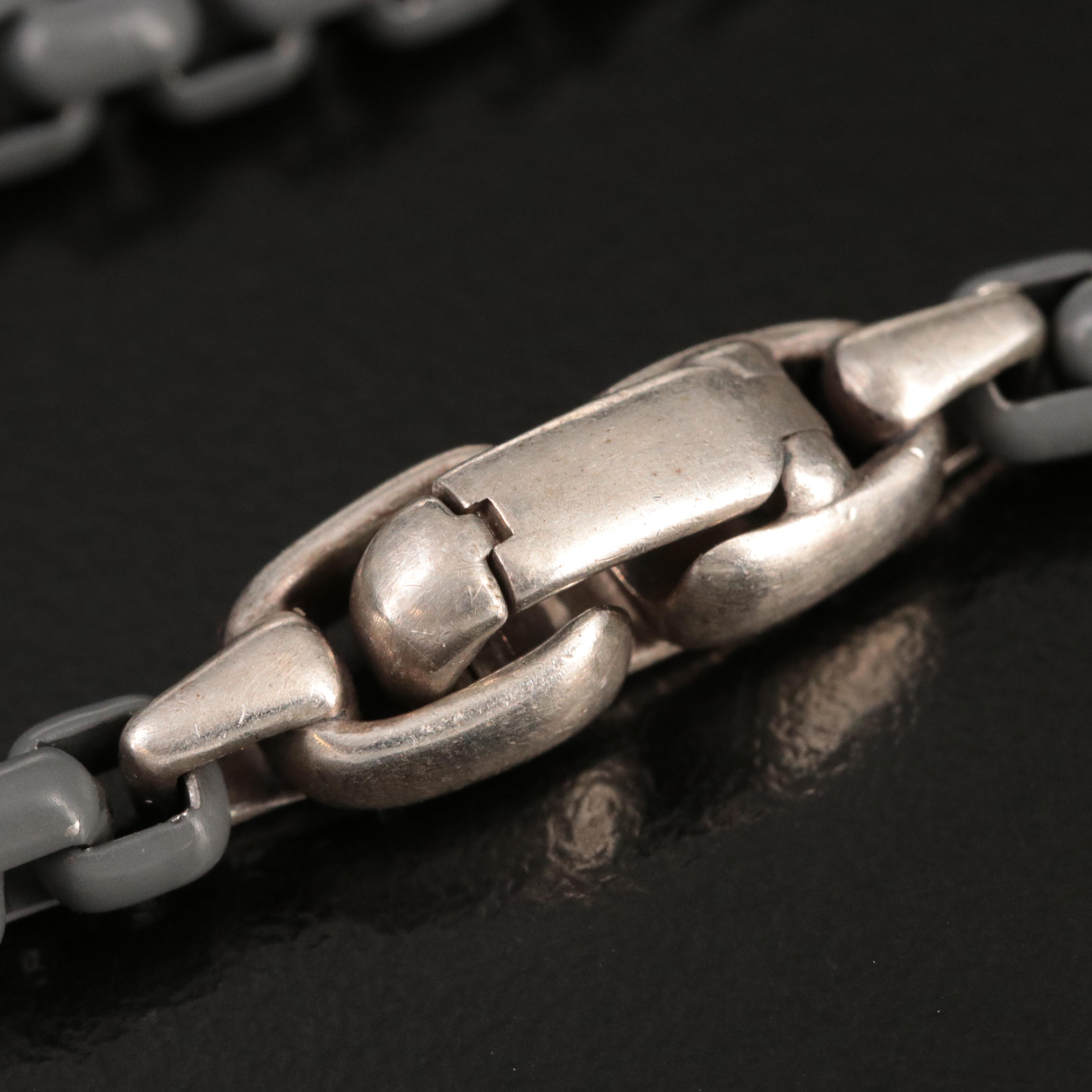 David Yurman Coated Stainless Steel Box Chain Bracelet with Sterling Clasp