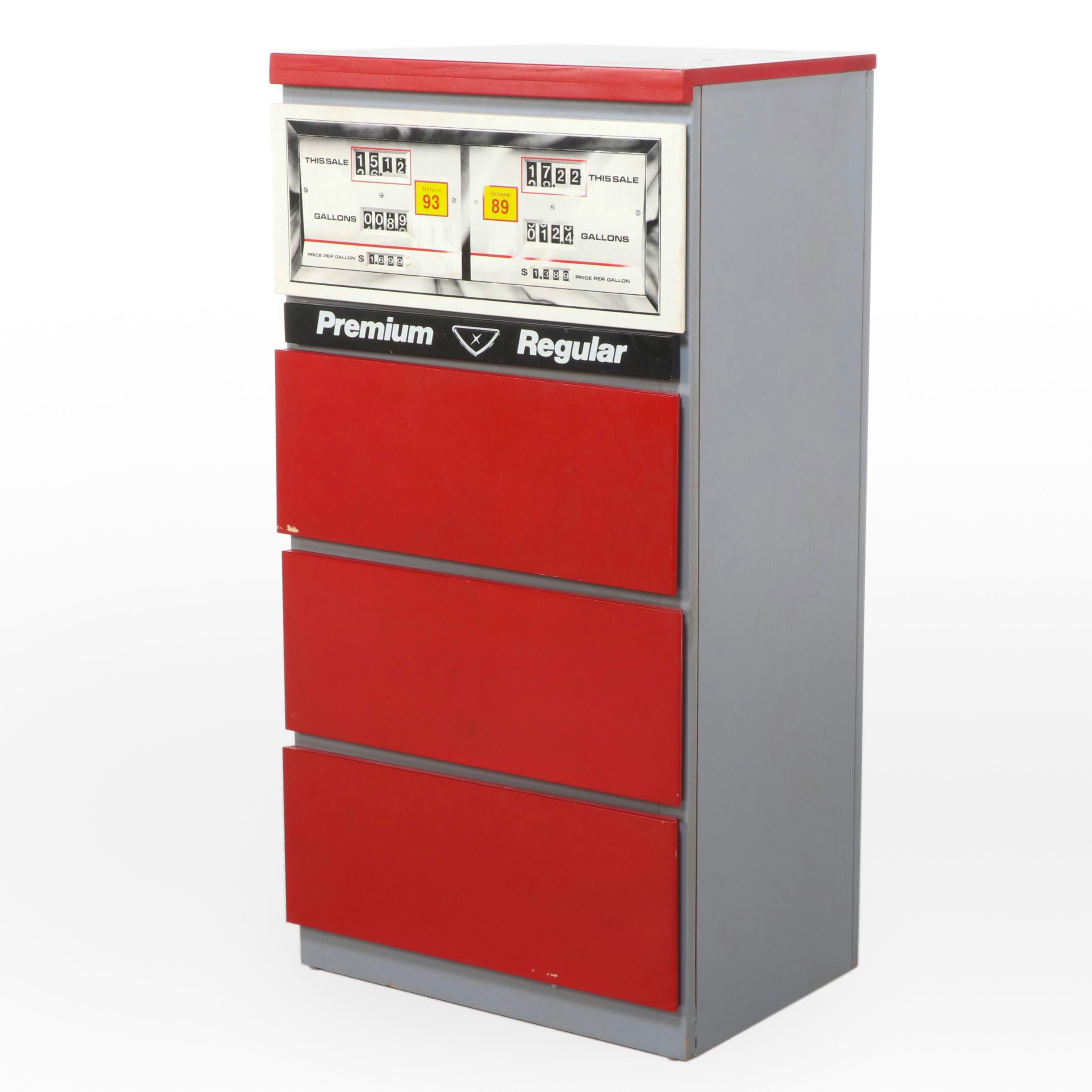 Wooden Gas Pump Chest of Drawers