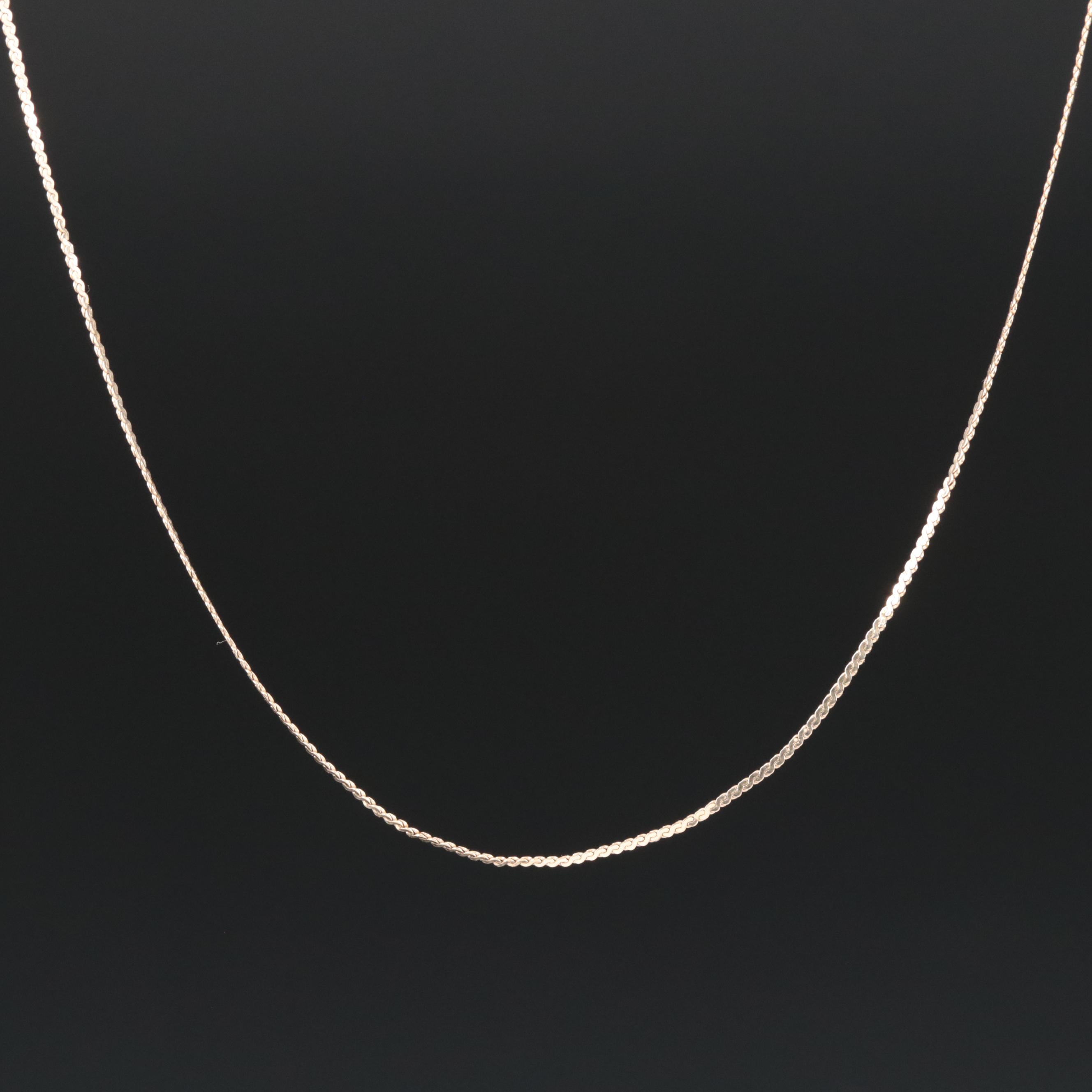 14K Serpentine Chain Necklace