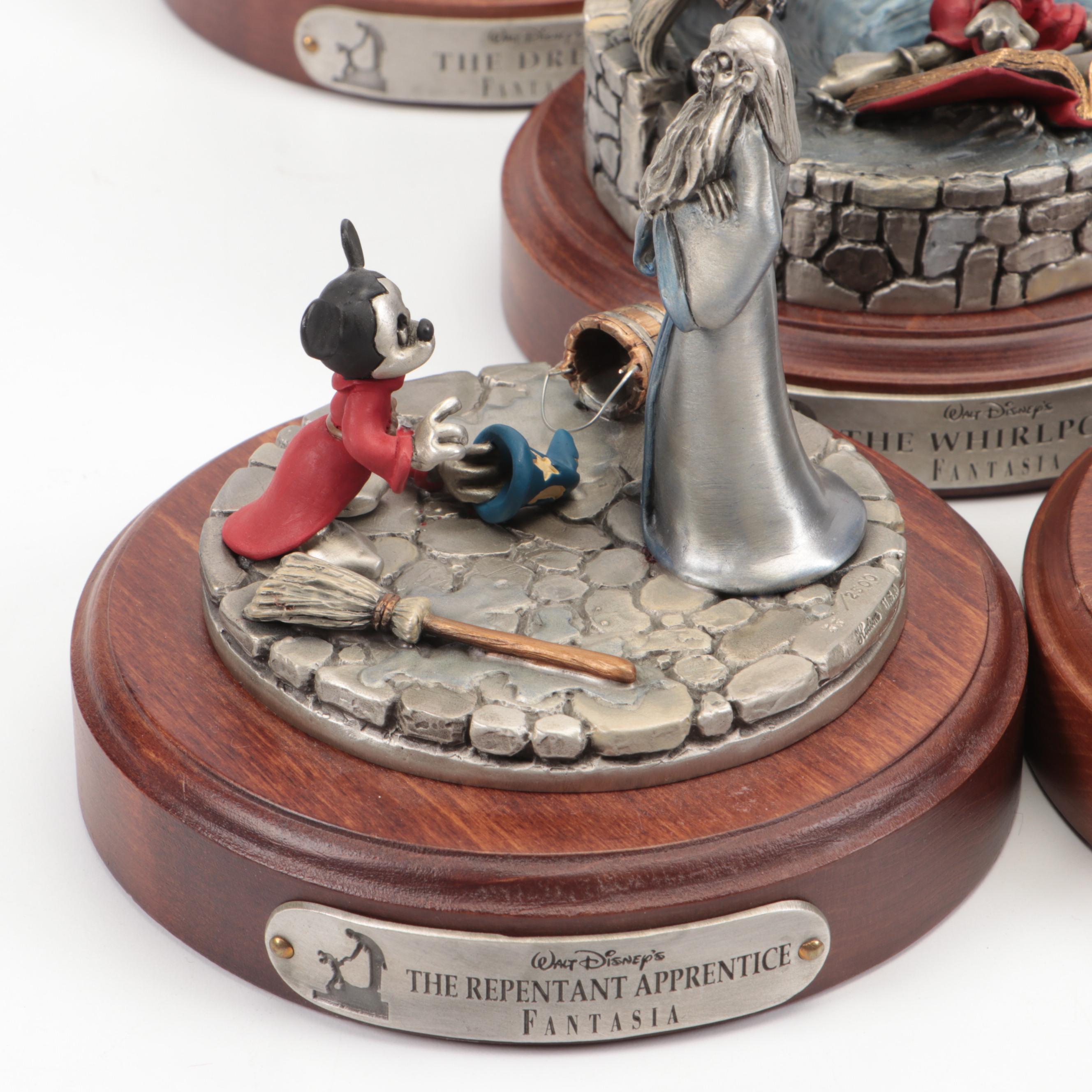 Hudson Limited Edition Pewter on Wood "Fantasia" Figurines