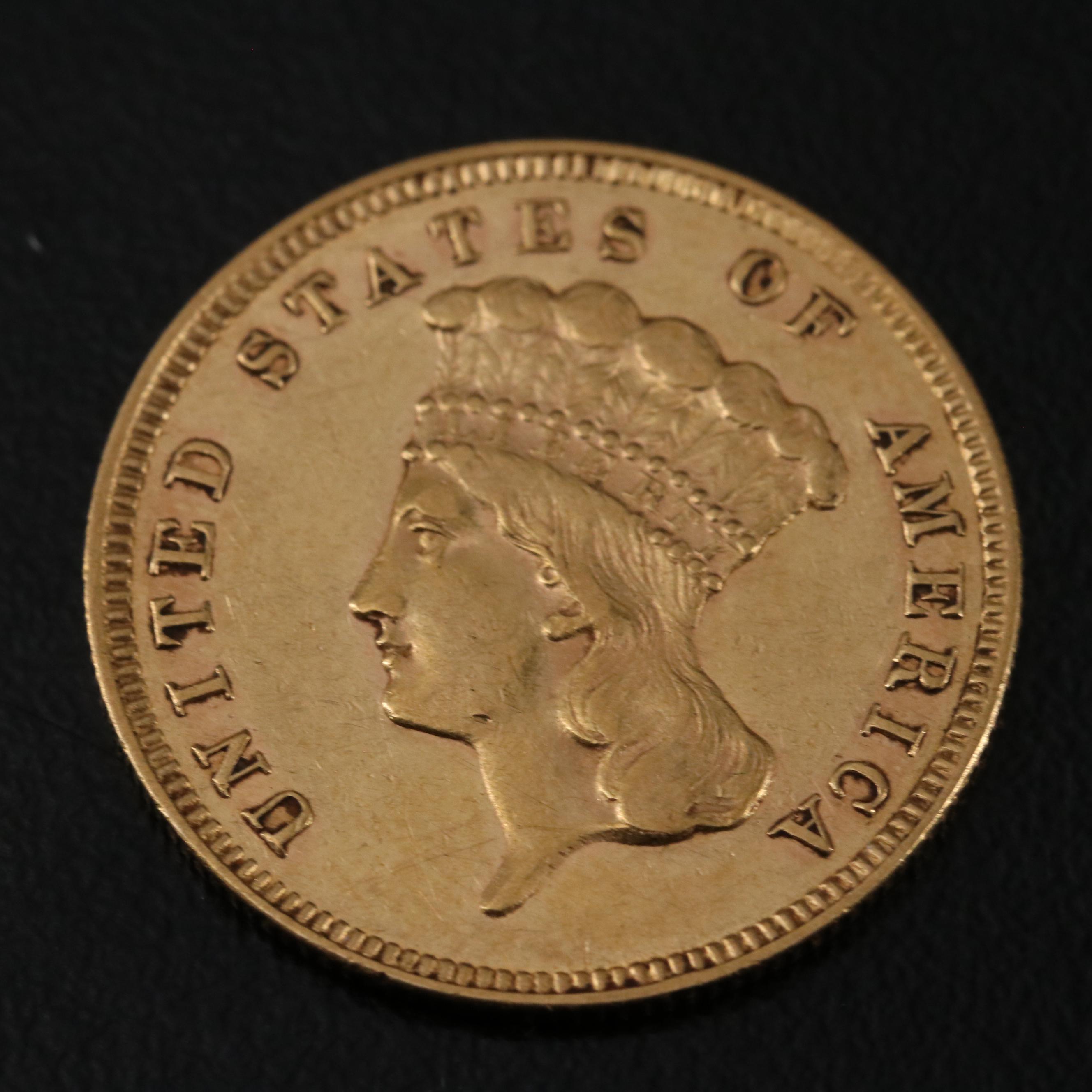 1859 Indian Princess $3 Gold Coin
