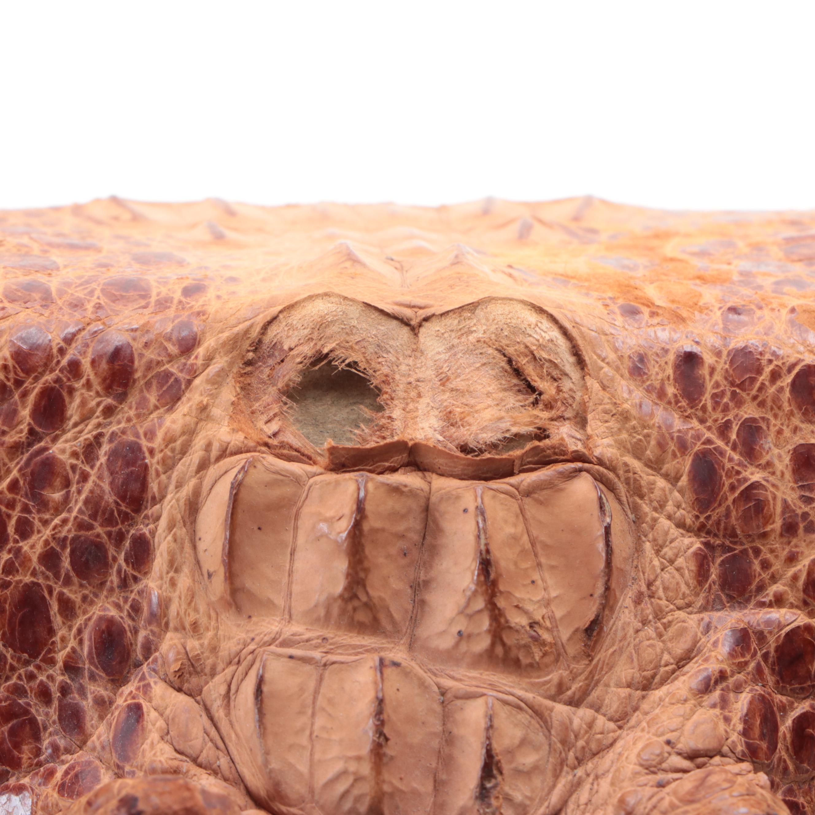 Brown Cuban Caiman Alligator Leather Clutch