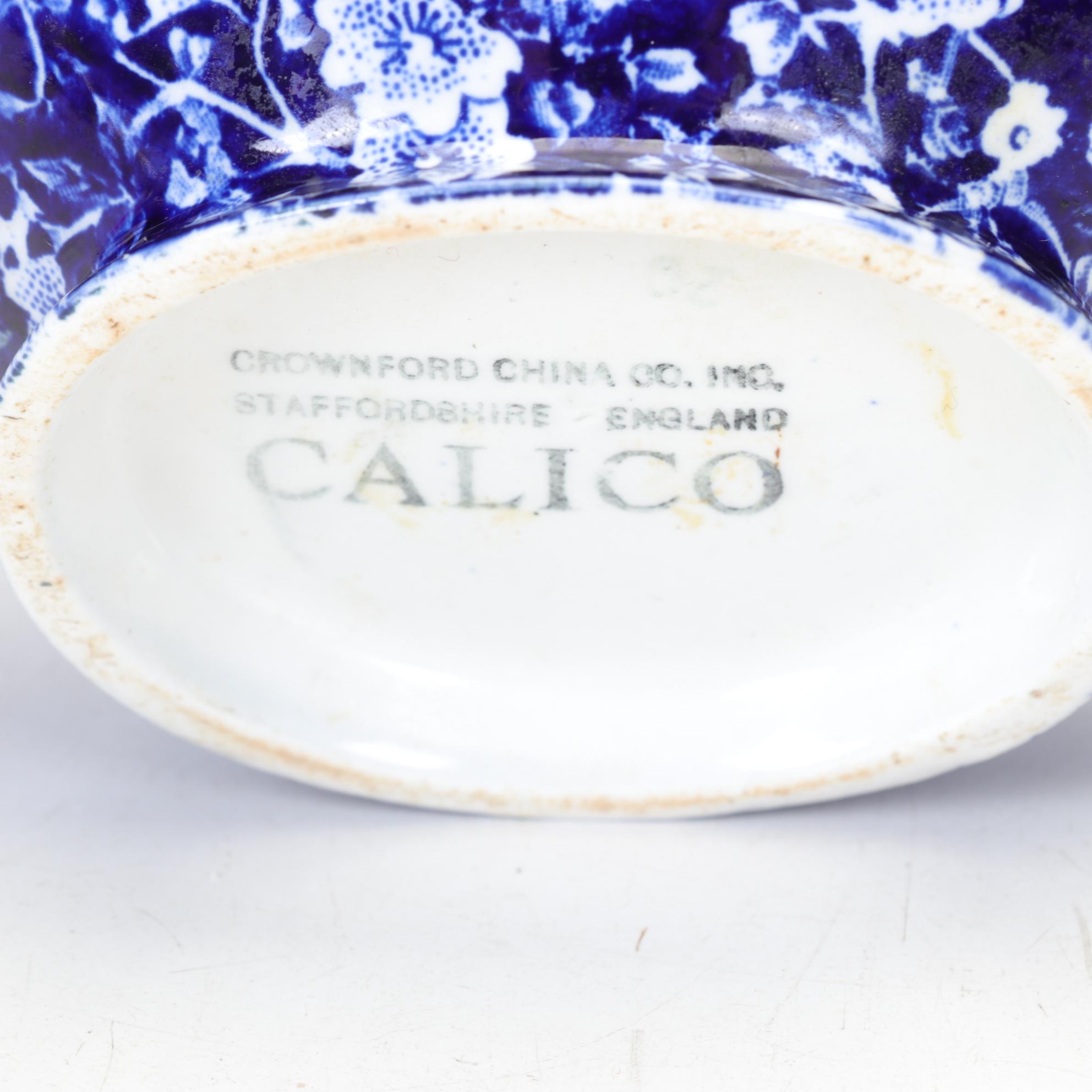 Crownford Blue "Calico" Dinnerware, Early to Mid 20th Century