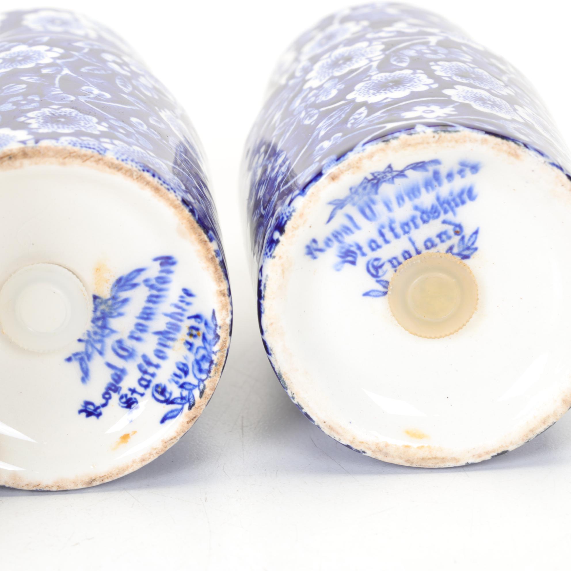 Crownford Blue "Calico" Dinnerware, Early to Mid 20th Century