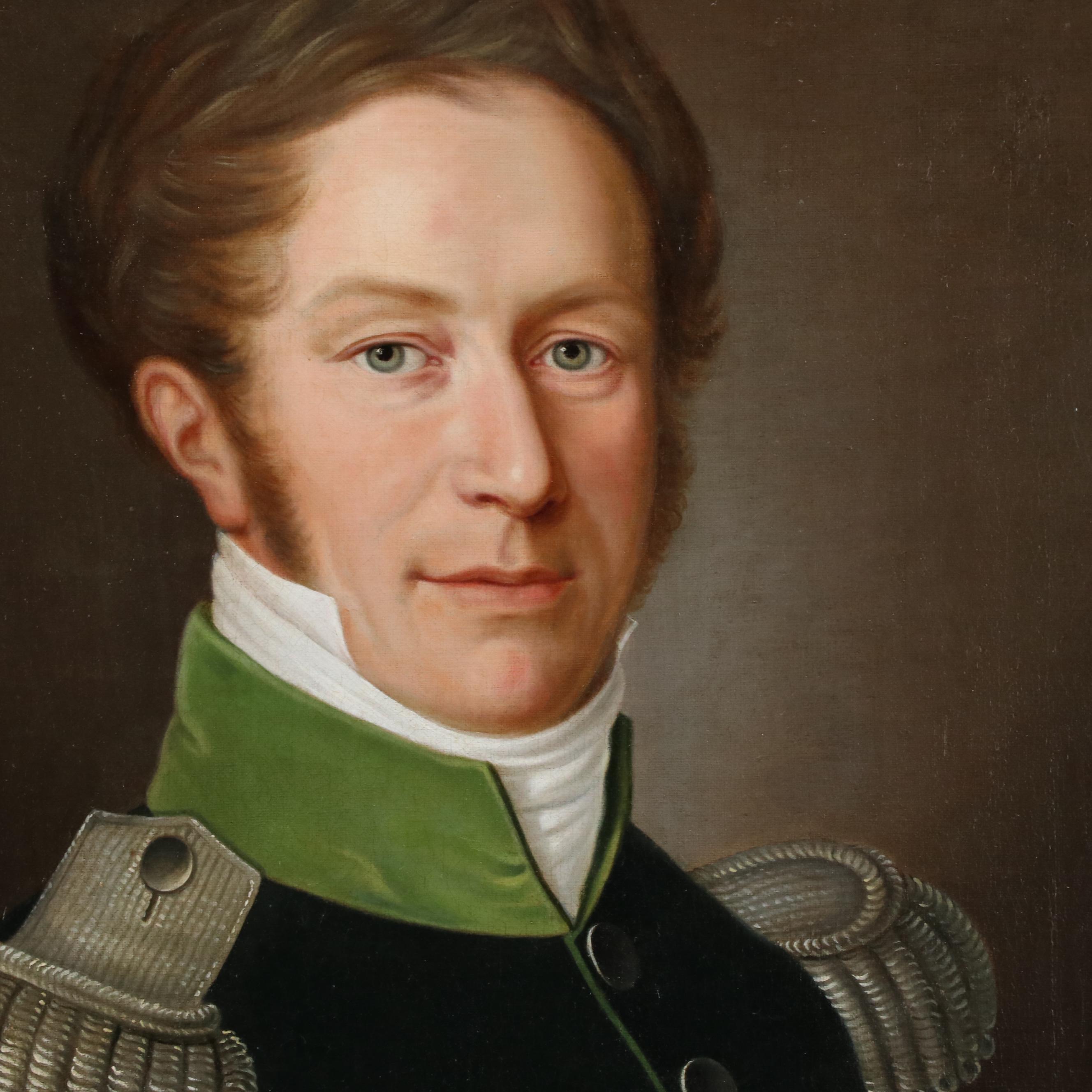 C. Burkhardt Military Portrait Oil Painting, 1820