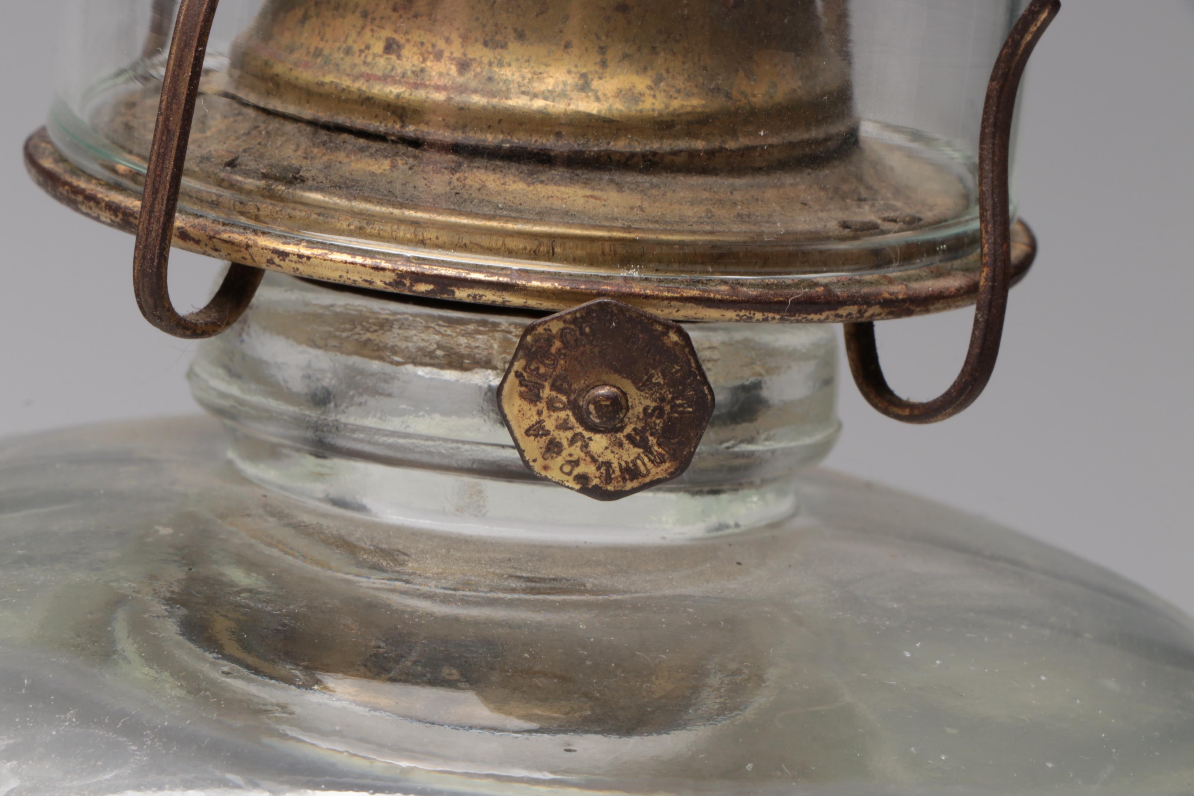 Pressed Glass Oil Lamps and Forged Metal Double Candle Stand