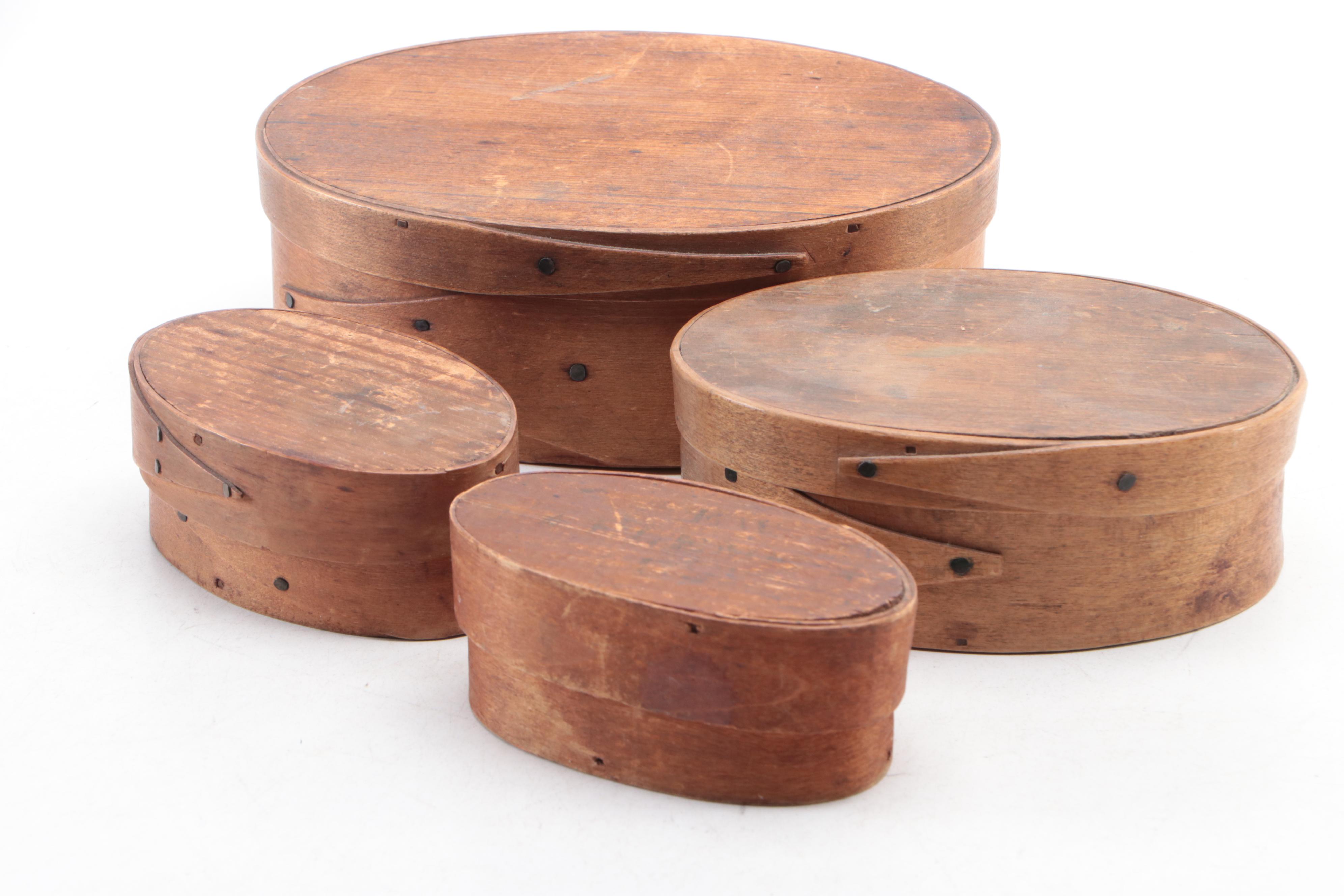 Shaker Style Bentwood Boxes, 19th Century