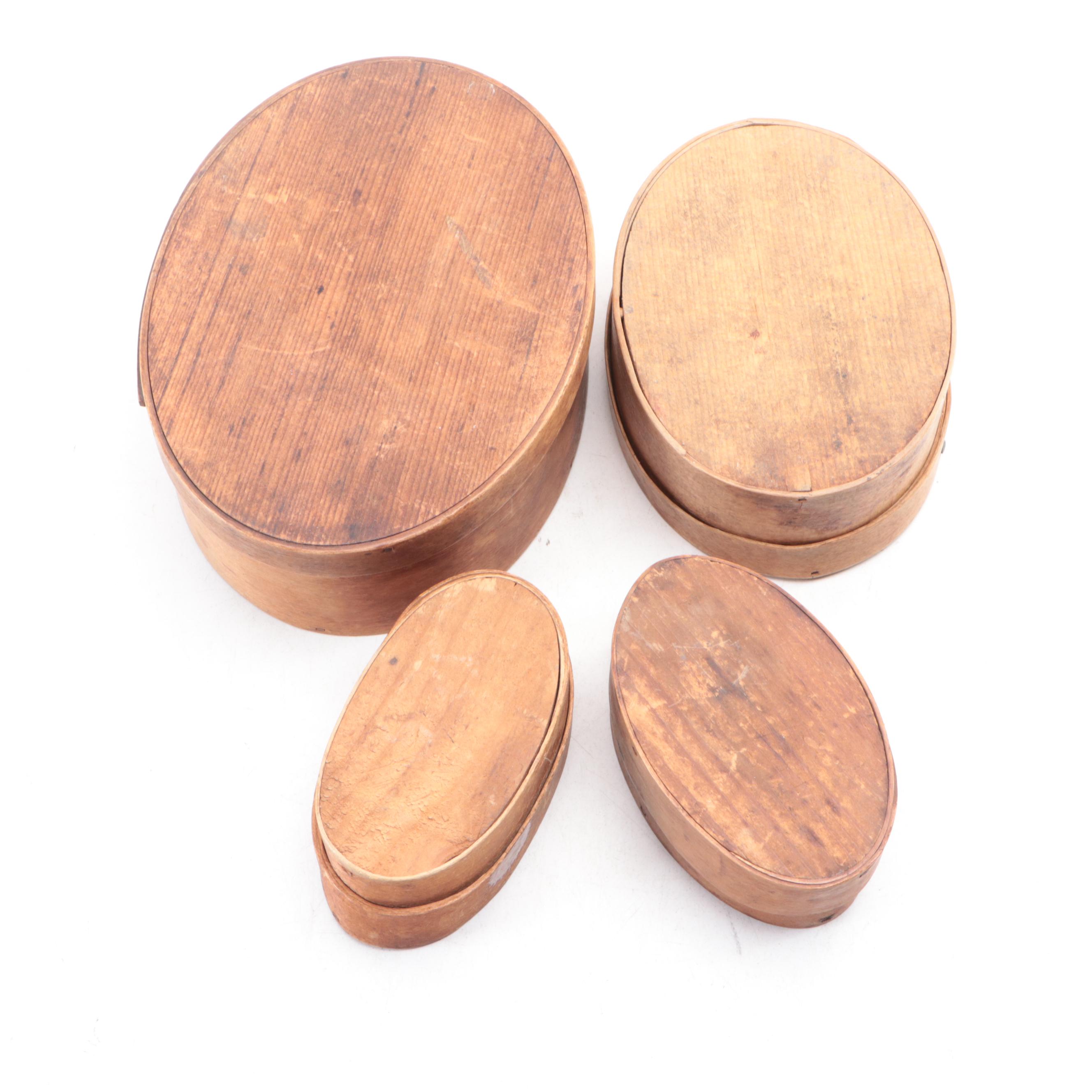 Shaker Style Bentwood Boxes, 19th Century