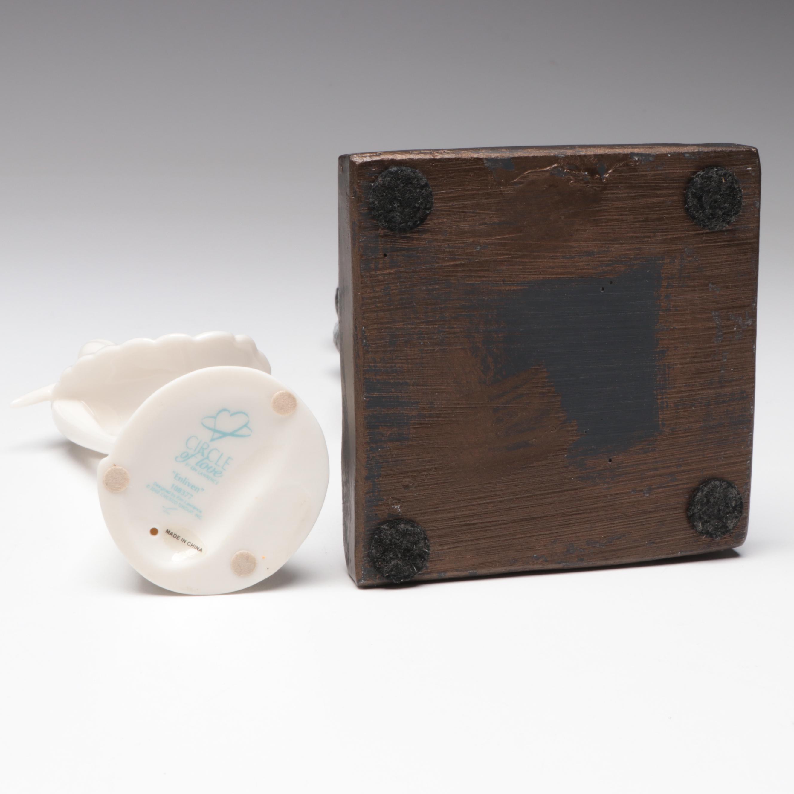 Goebel "Village Boy" Porcelain Hummel Figurine with Chalkware and Other Décor