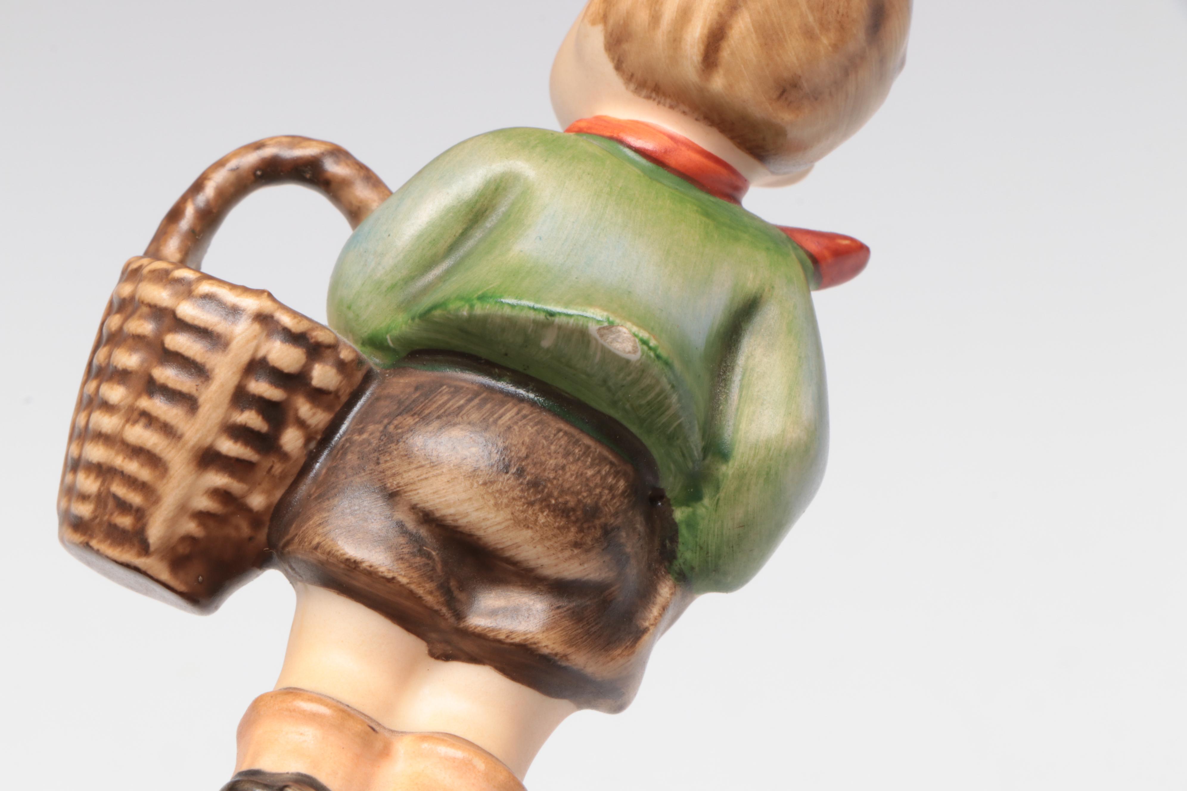 Goebel "Village Boy" Porcelain Hummel Figurine with Chalkware and Other Décor