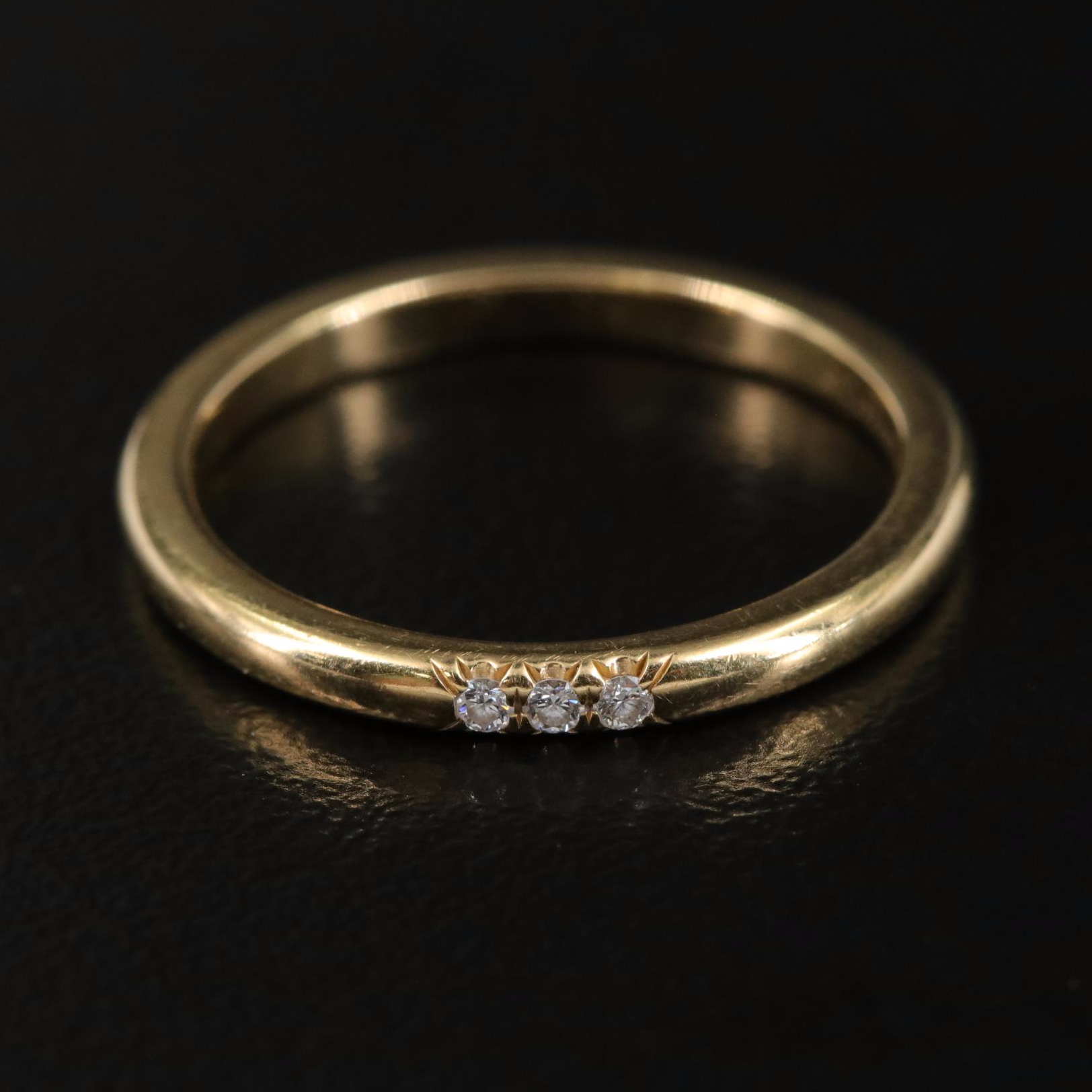 Tiffany & Co. 18K Three Diamond Classic Band