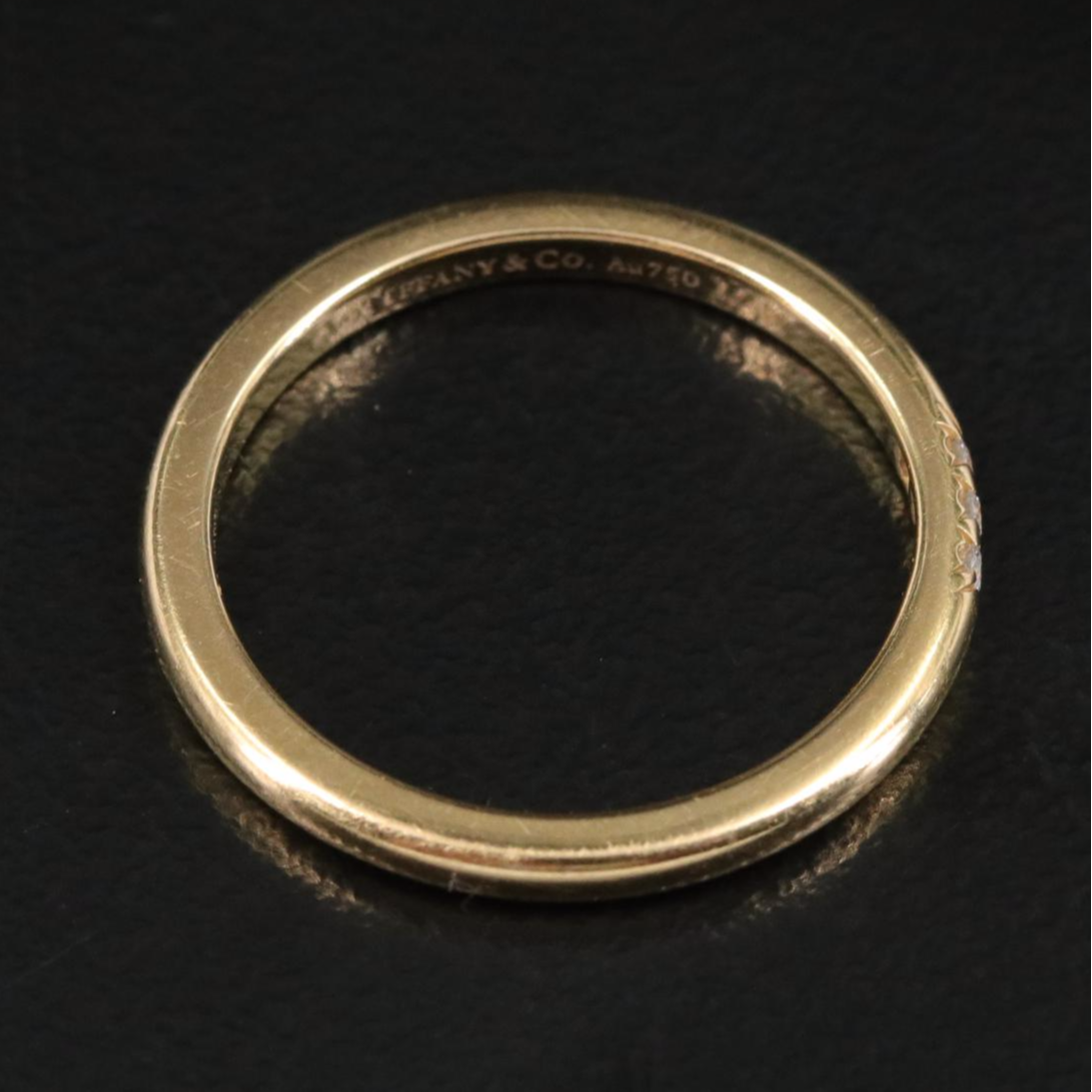 Tiffany & Co. 18K Three Diamond Classic Band