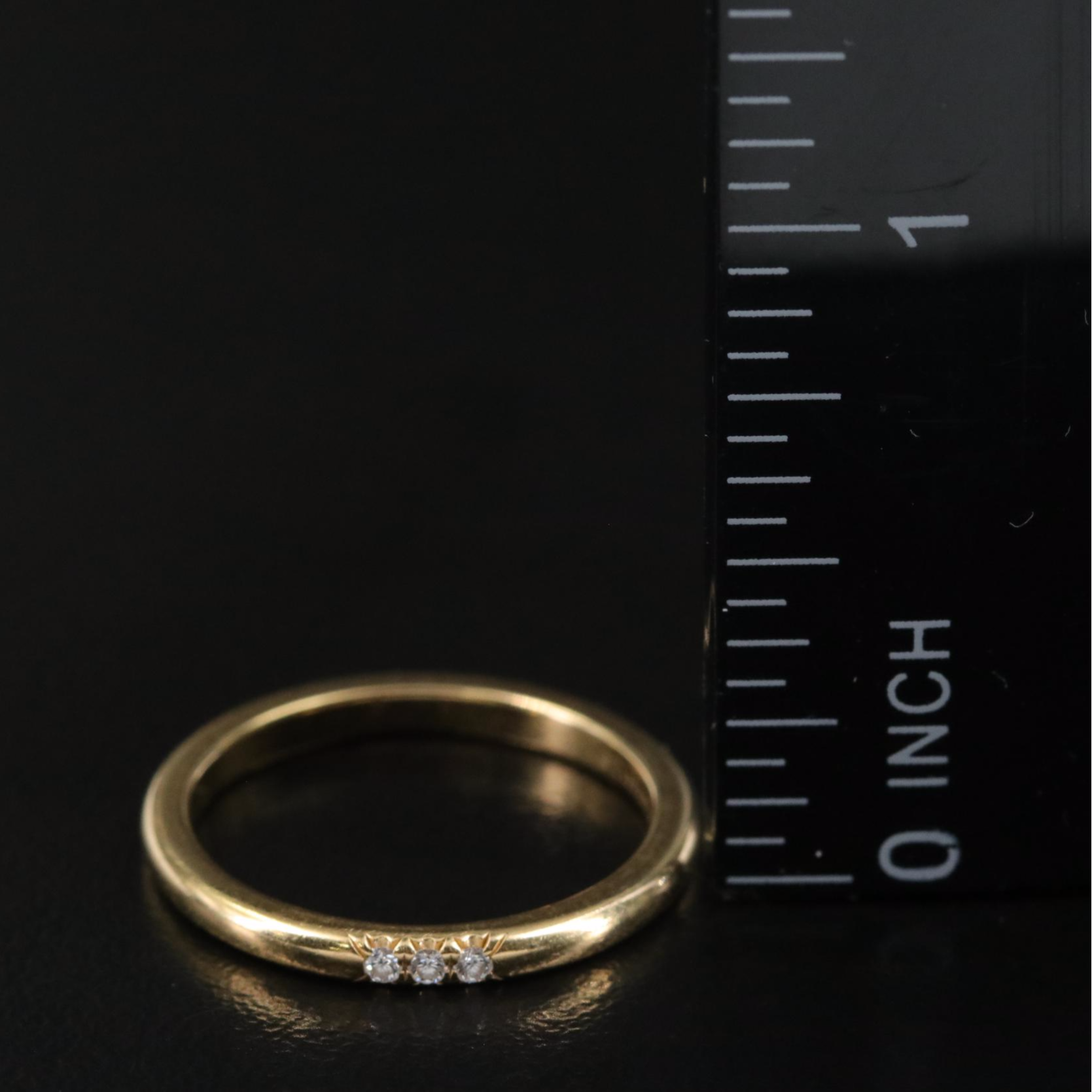 Tiffany & Co. 18K Three Diamond Classic Band