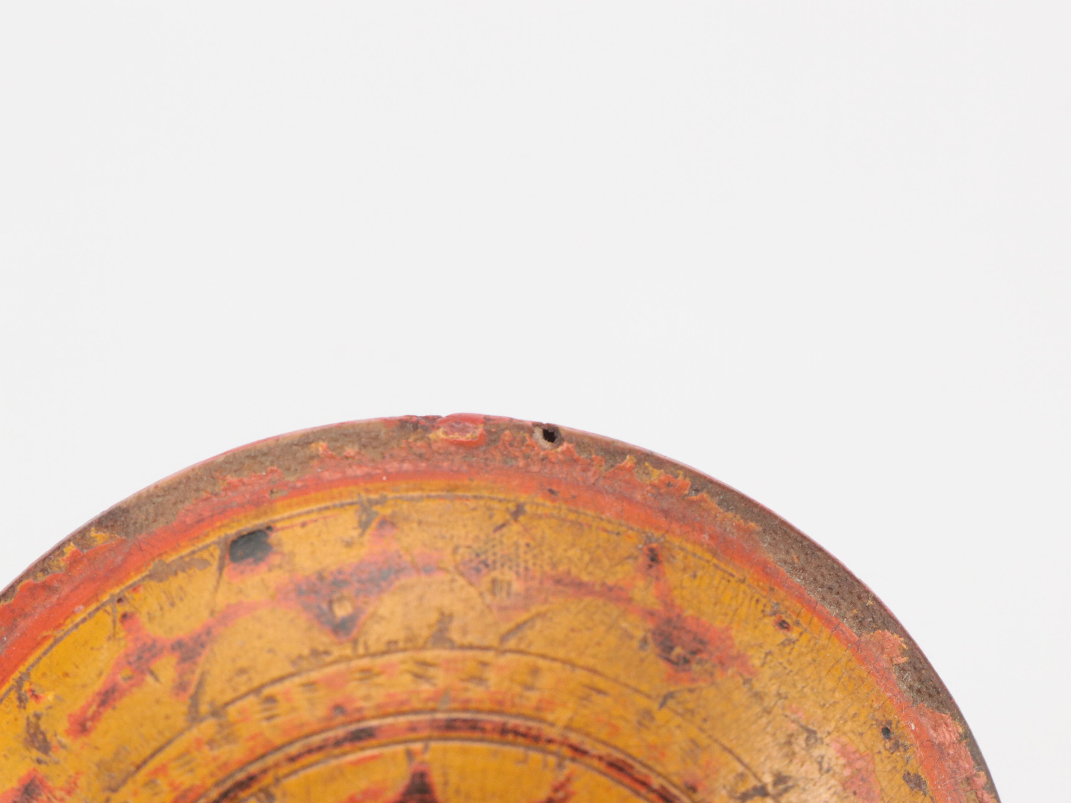 Victorian Treenware Tooth Powder Jar with Other Painted Wooden Jars