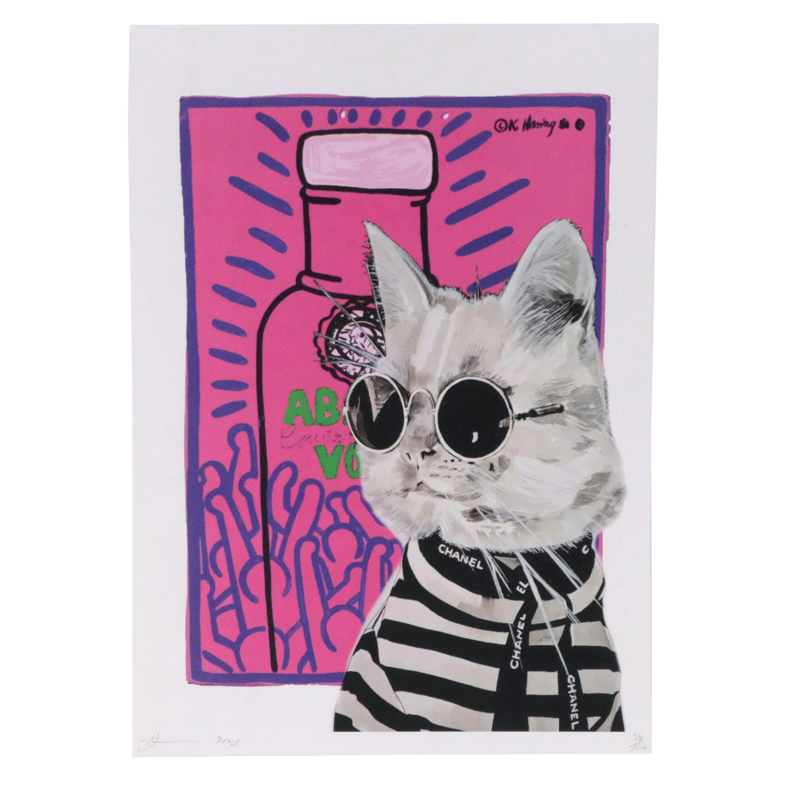 Death NYC Pop Art Graphic Print of Keith Haring x Chanel, 2023