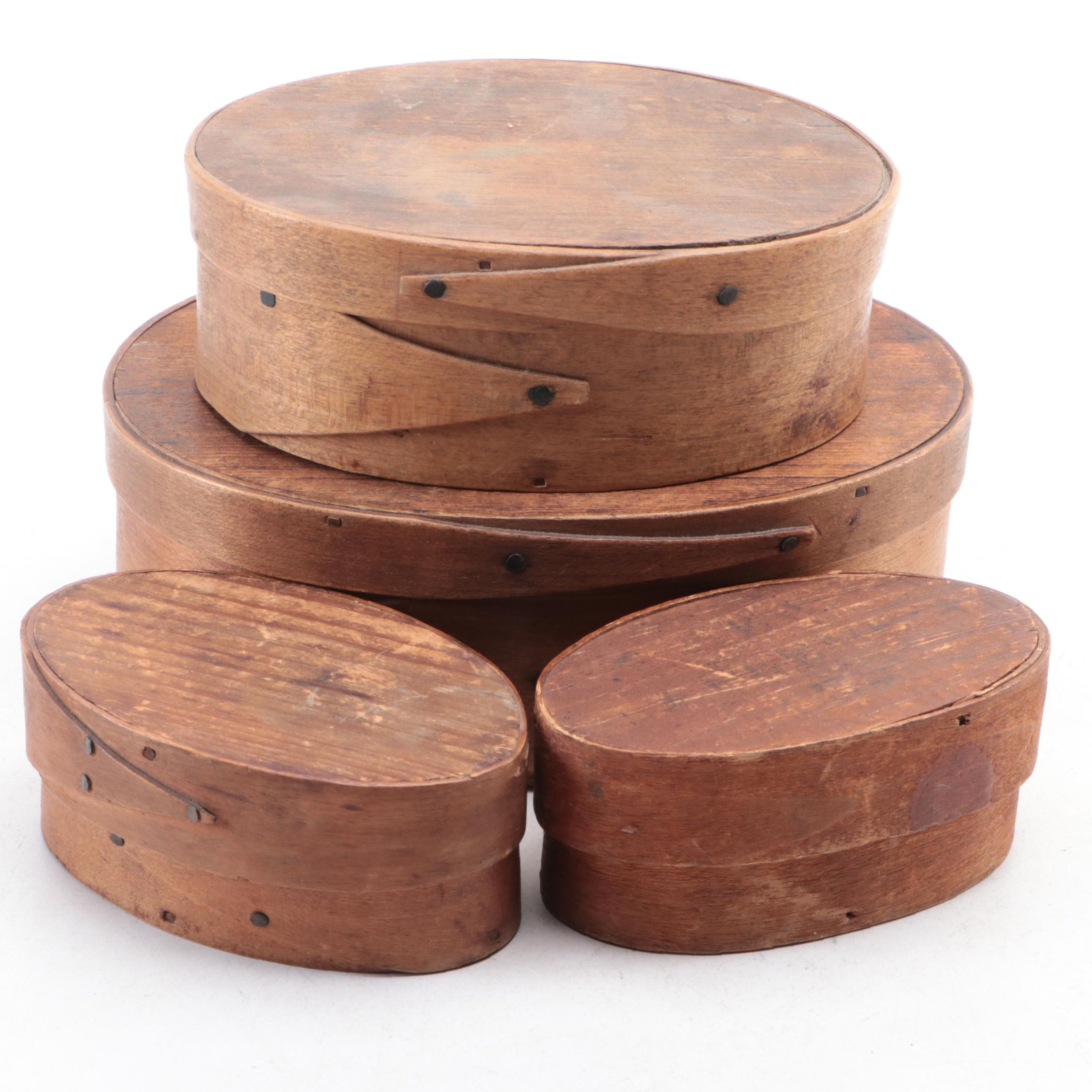 Shaker Style Bentwood Boxes, 19th Century