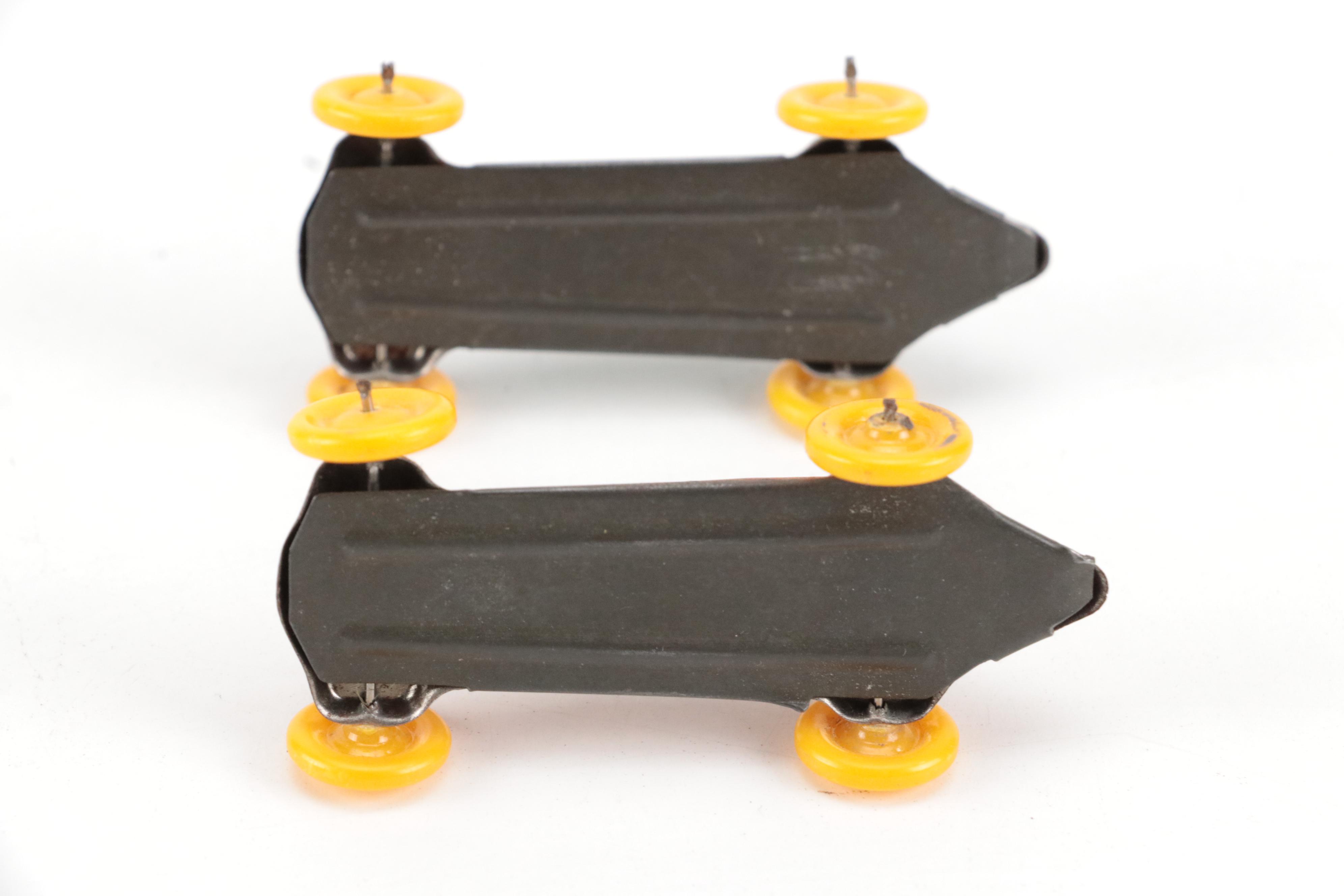 Lupor Tin Litho Perpetual Motion Police Chief Car with Other Tin Litho Cars