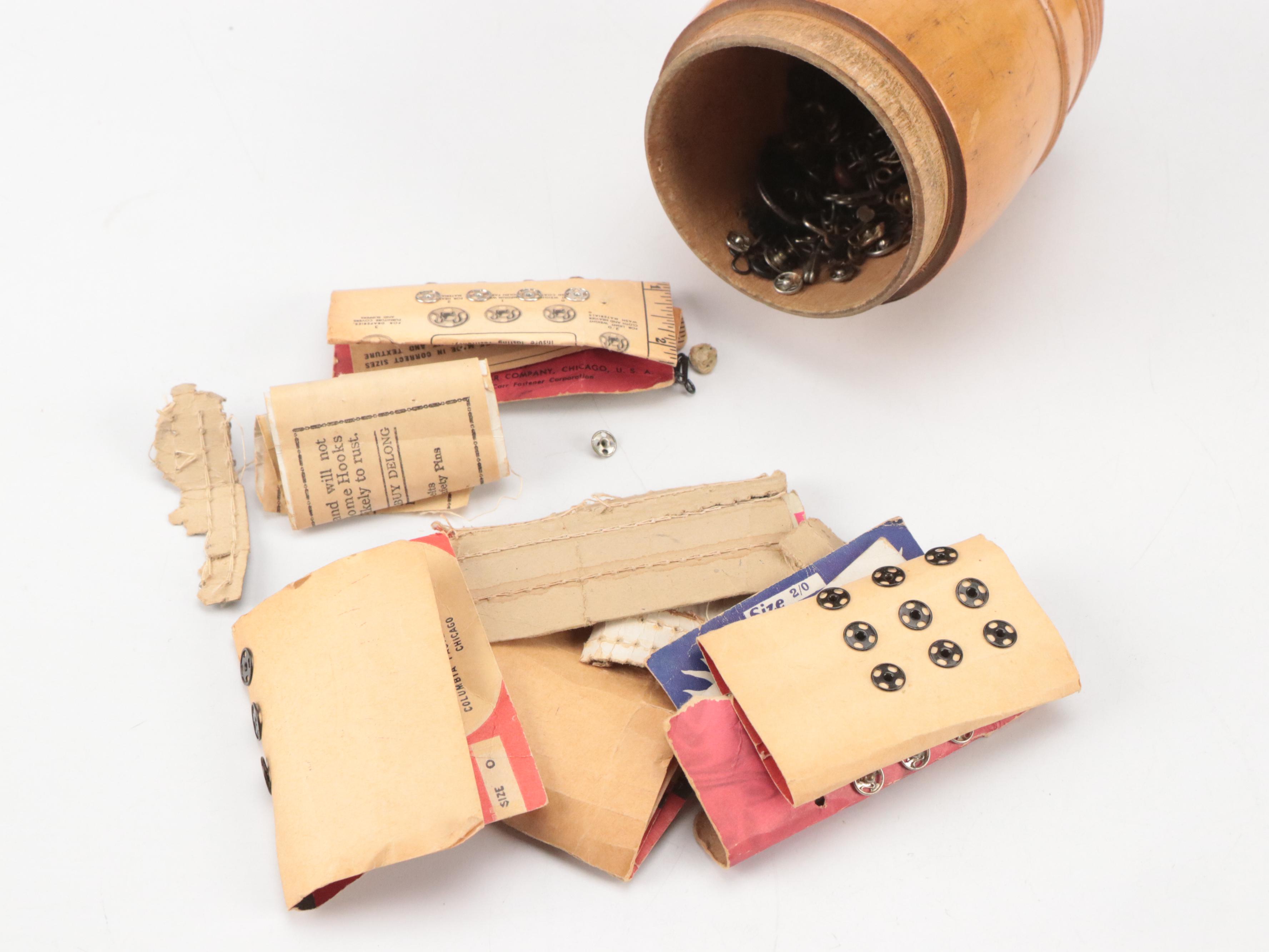 Treenware Needle Cases with Bank and Other Containers