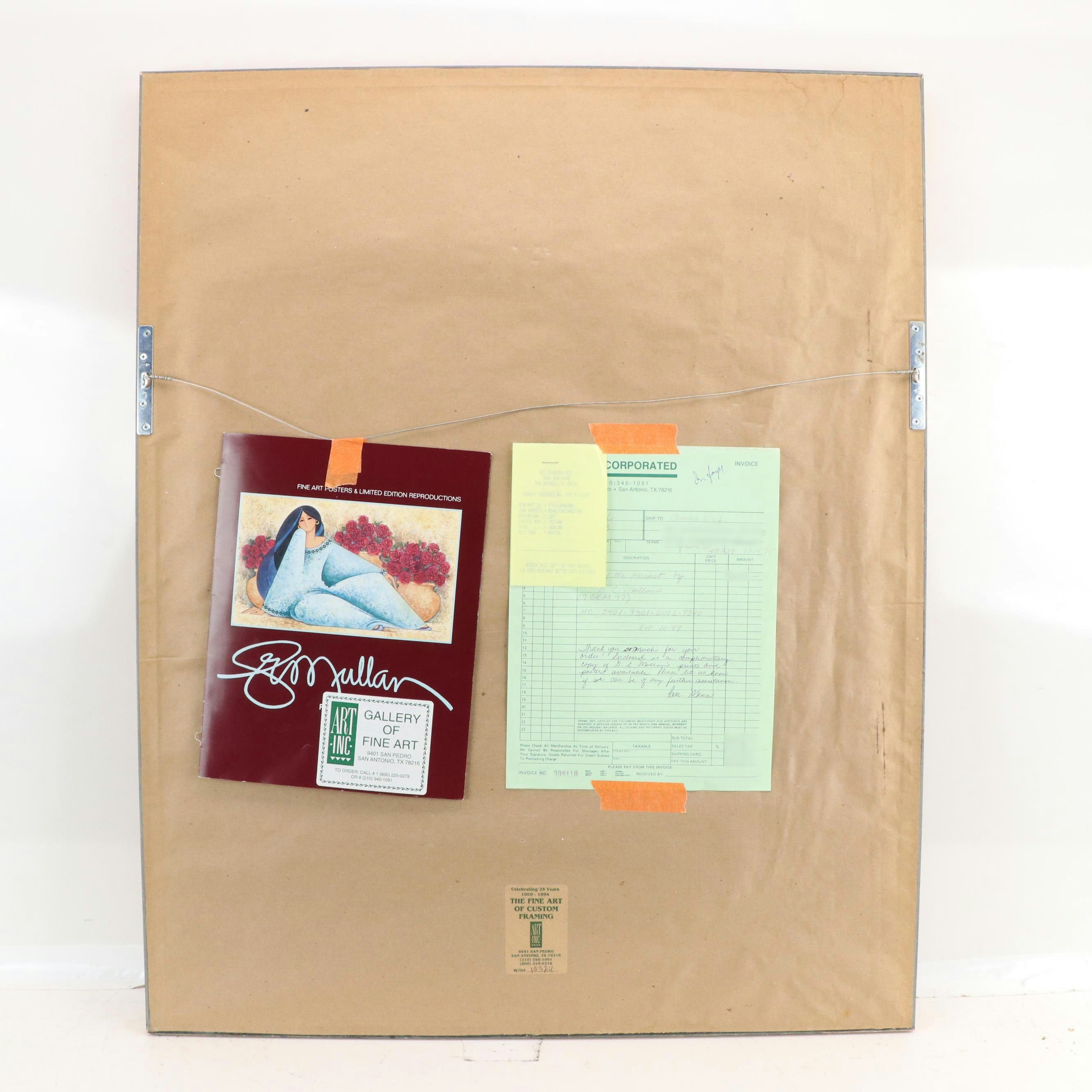 G. E. Mullan Watercolor Painting "The Gift of the Harvest," Circa 1995