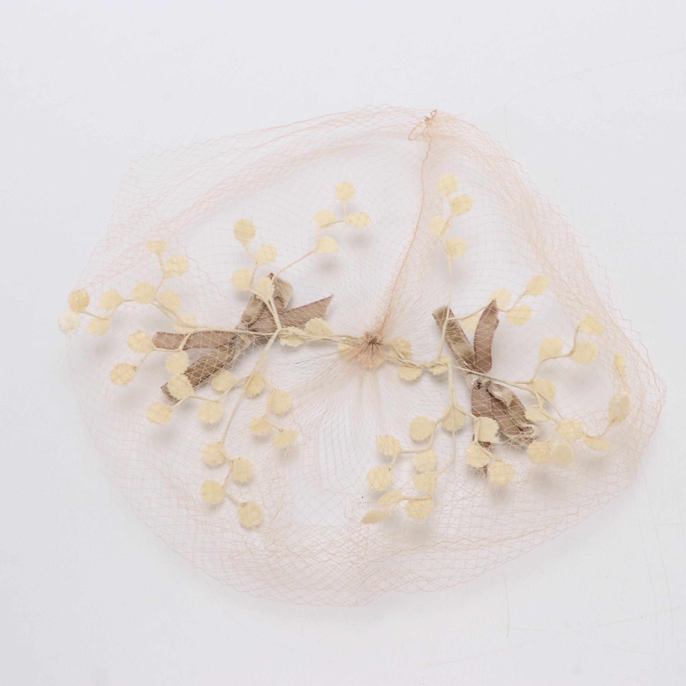 Mink Fur Hat, Short/Wide Brim Hats, Birdcage Fascinator with Brooch Pin, Boxes