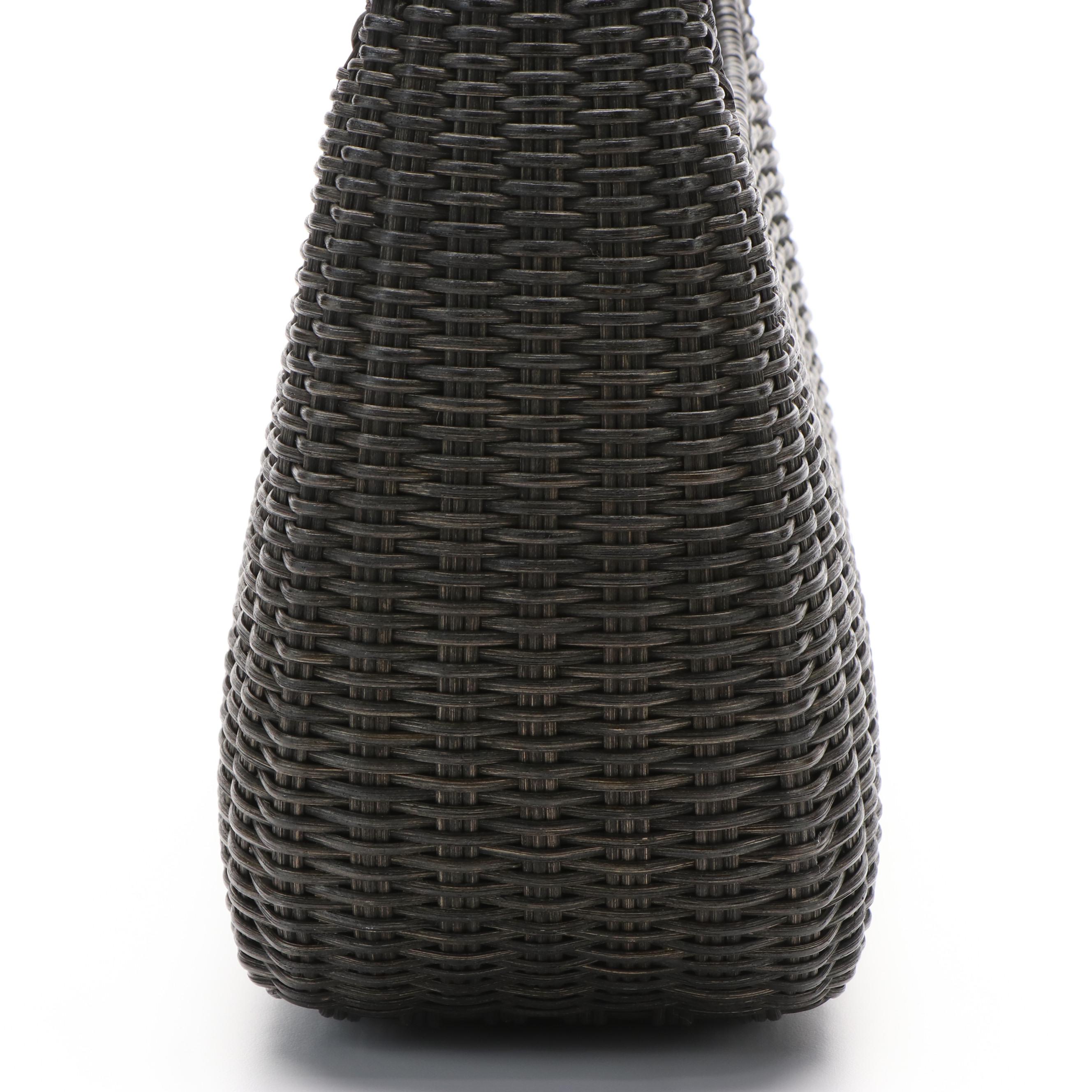 Salvatore Ferragamo Basket Weave Shoulder Bag in Black Wicker