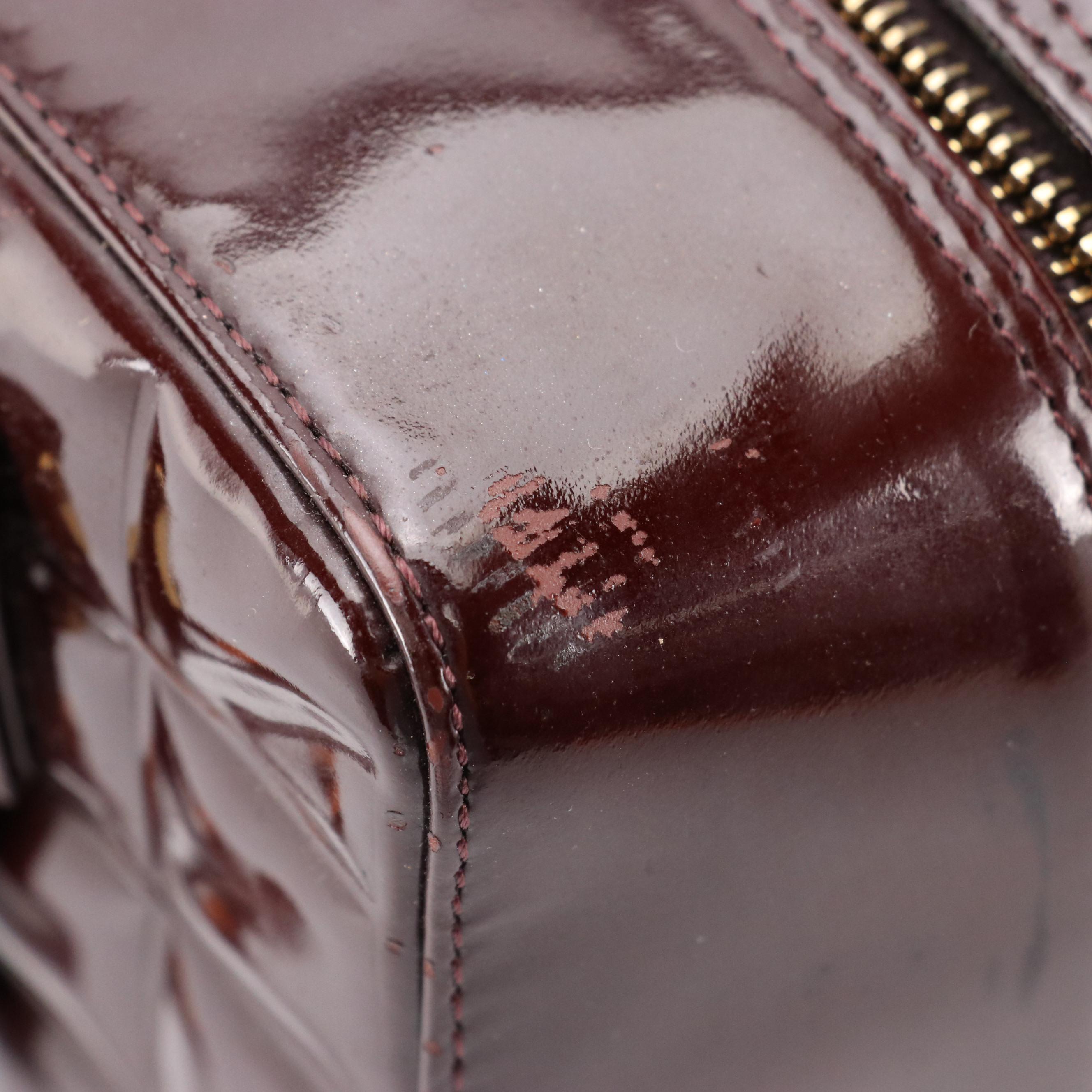 Chanel CC Handbag in Burgundy Chocolate Bar Quilted Patent Leather